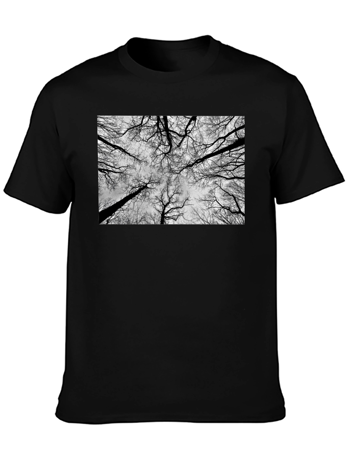 Abstract Trees Black Graphic Tee