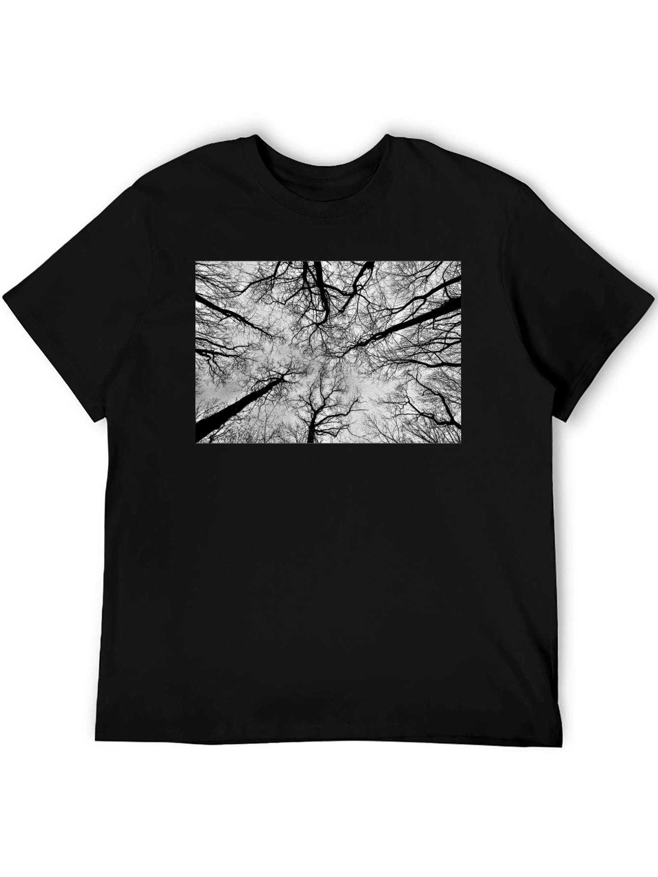 Abstract Trees Black Graphic Tee