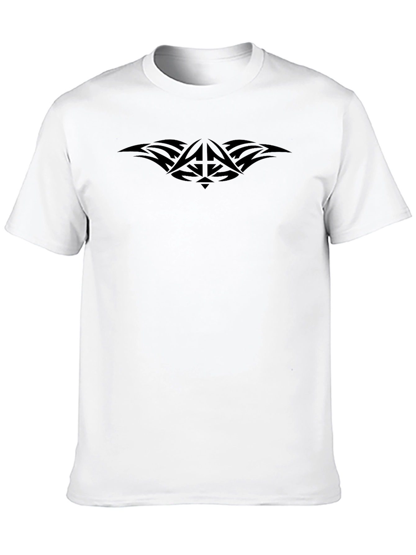Mens Black Graphic Tee - Tribal Tattoo Design