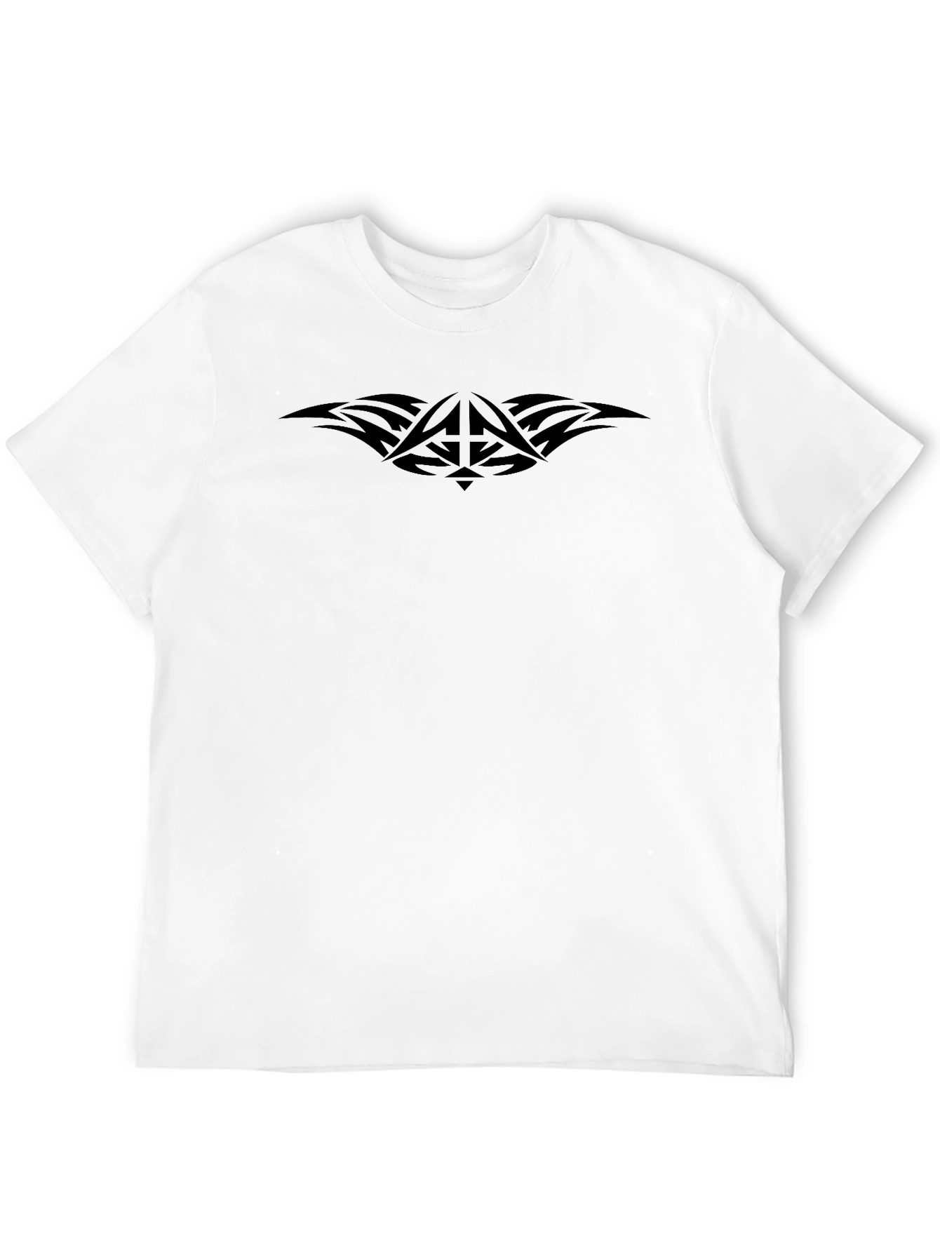 Mens Black Graphic Tee - Tribal Tattoo Design