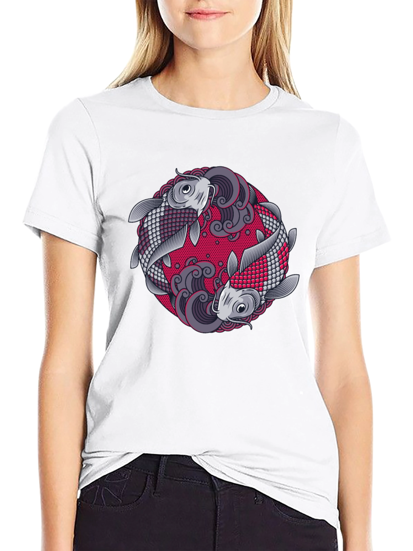 Yin Yang Koi Fish Graphic T-Shirt