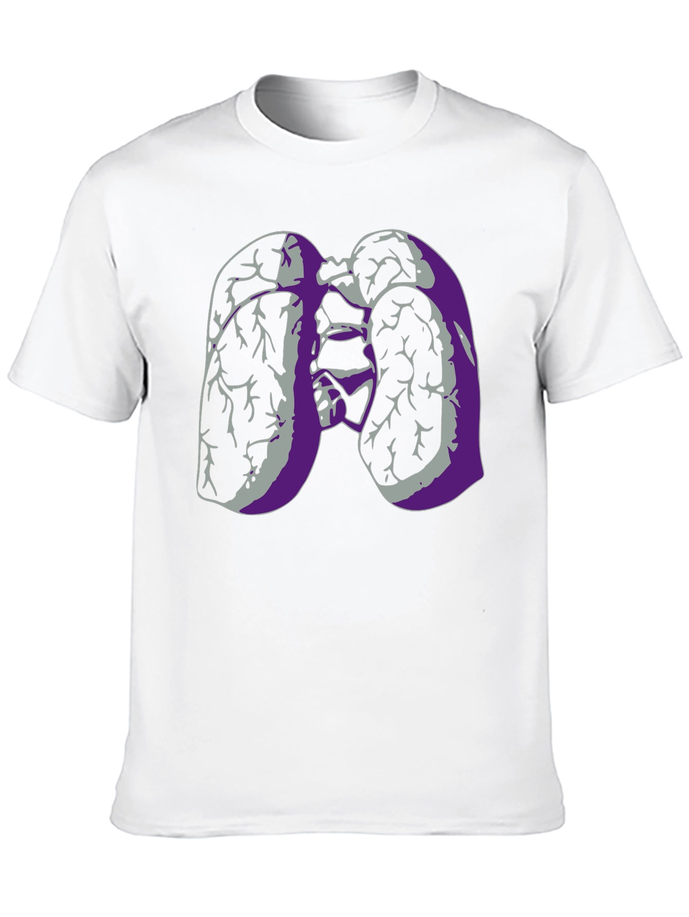 Lung Anatomy Graphic Print Black T-Shirt