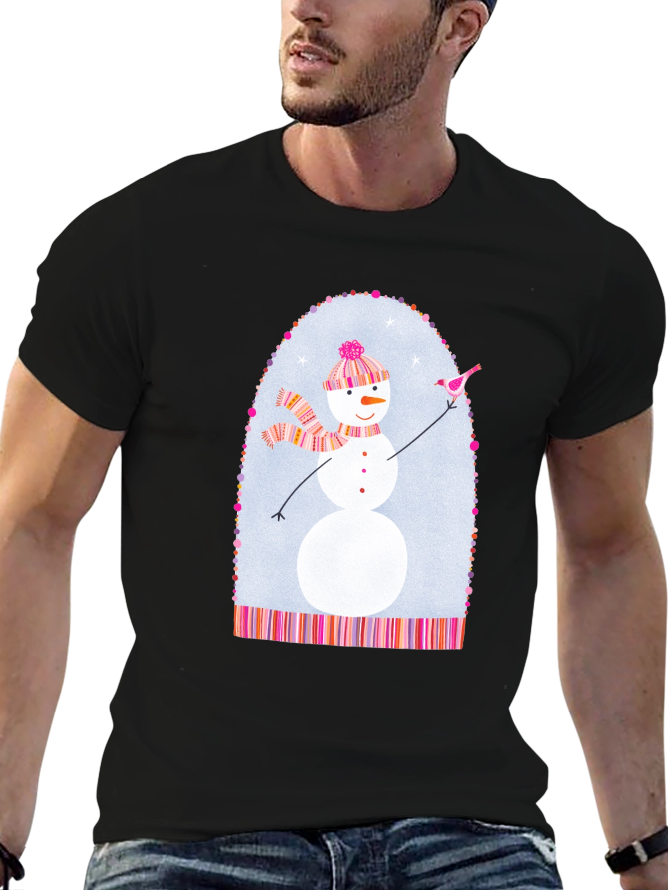 Snowman Graphic Tee - Festive Holiday Shirt