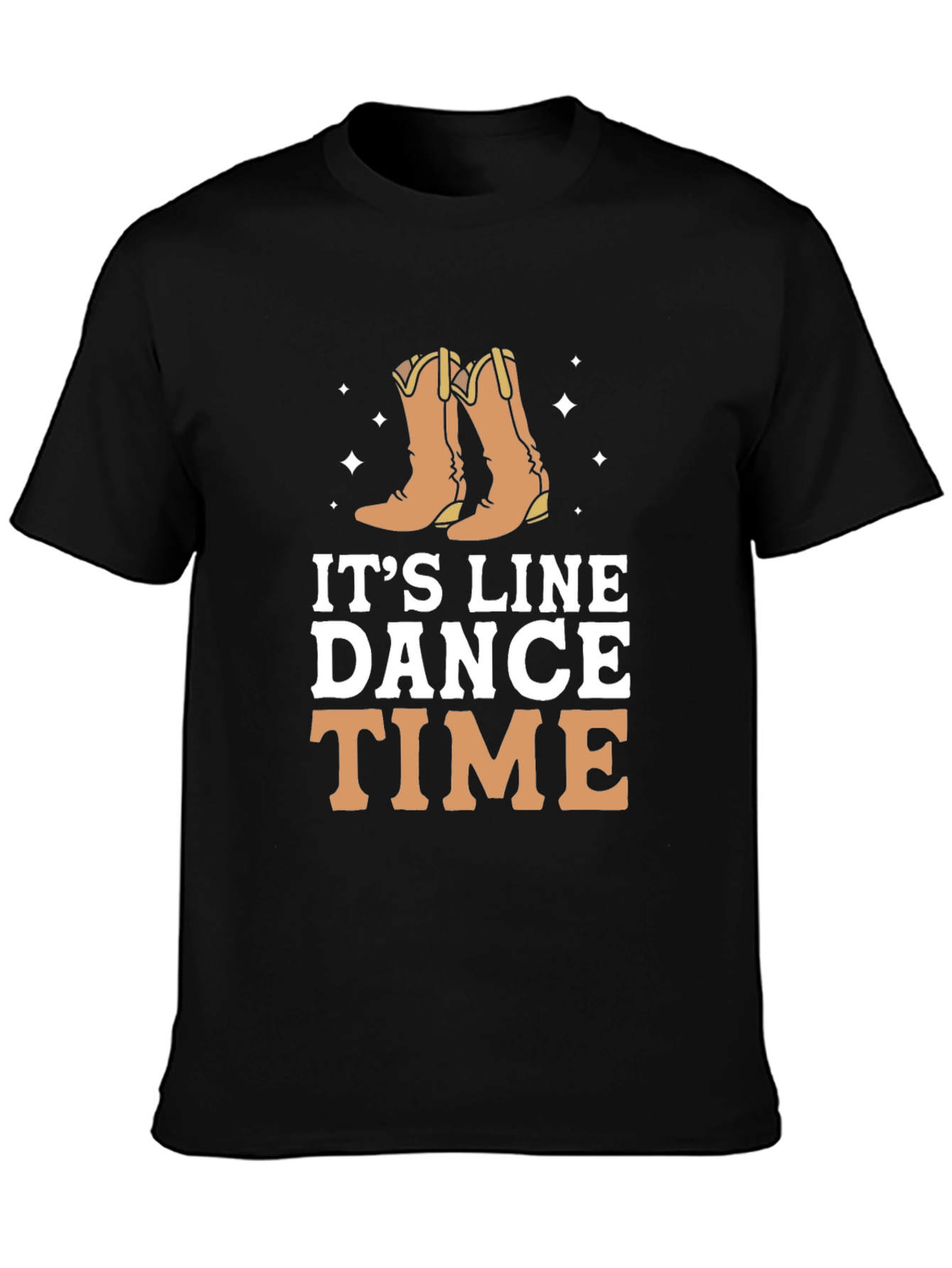 Its Line Dance Time Black T-Shirt