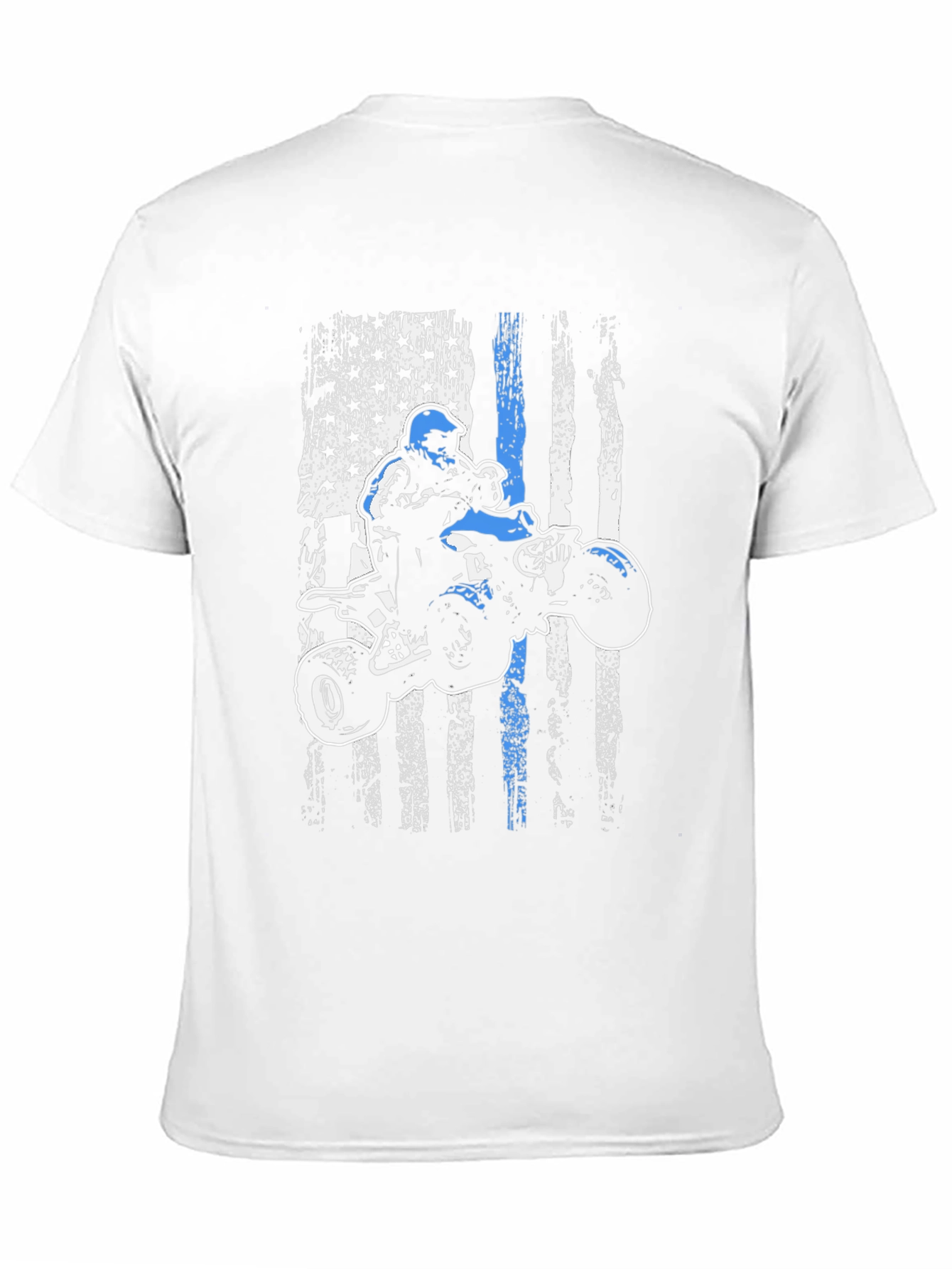 ATV Rider Thin Blue Line American Flag T-Shirt