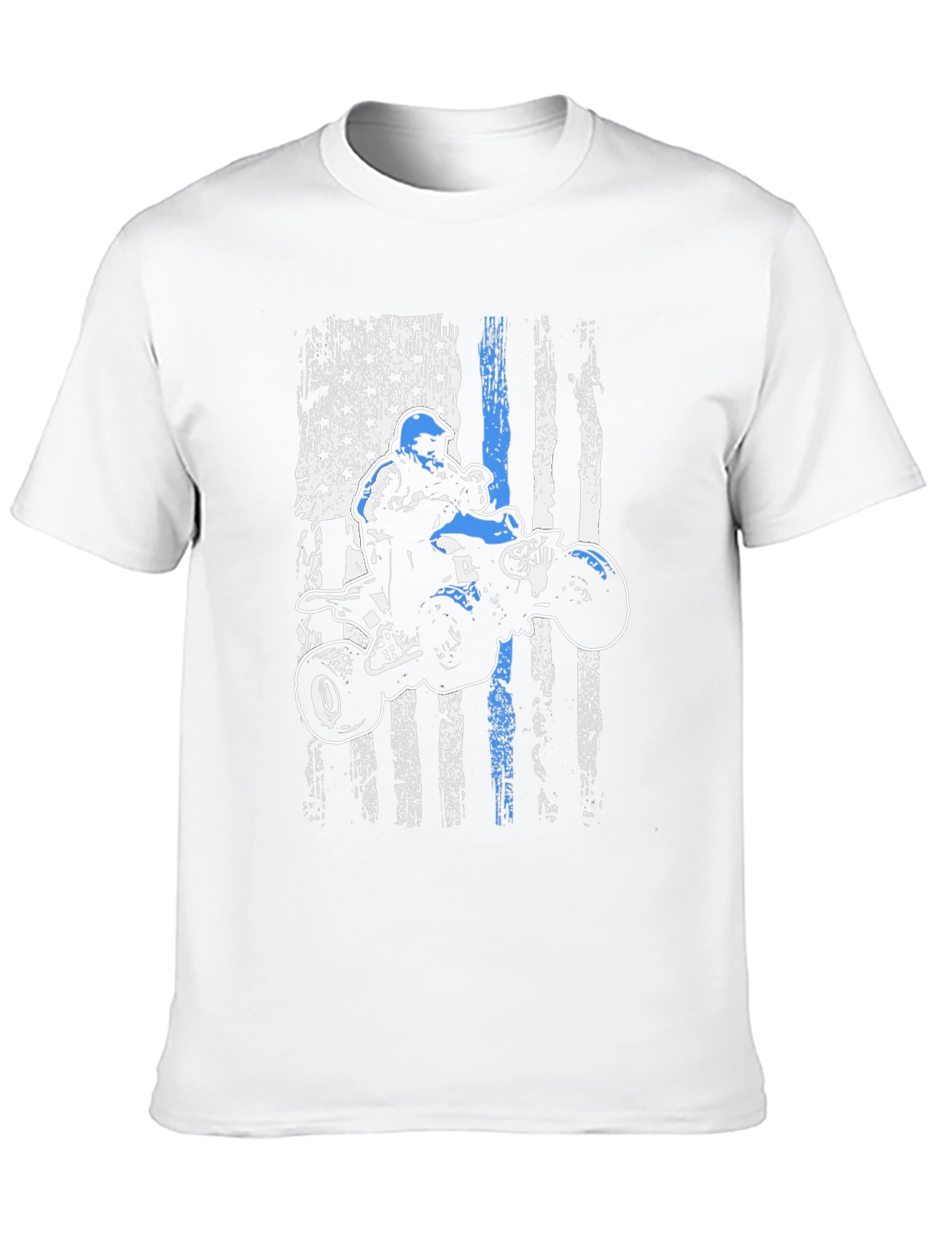 ATV Rider Thin Blue Line American Flag T-Shirt
