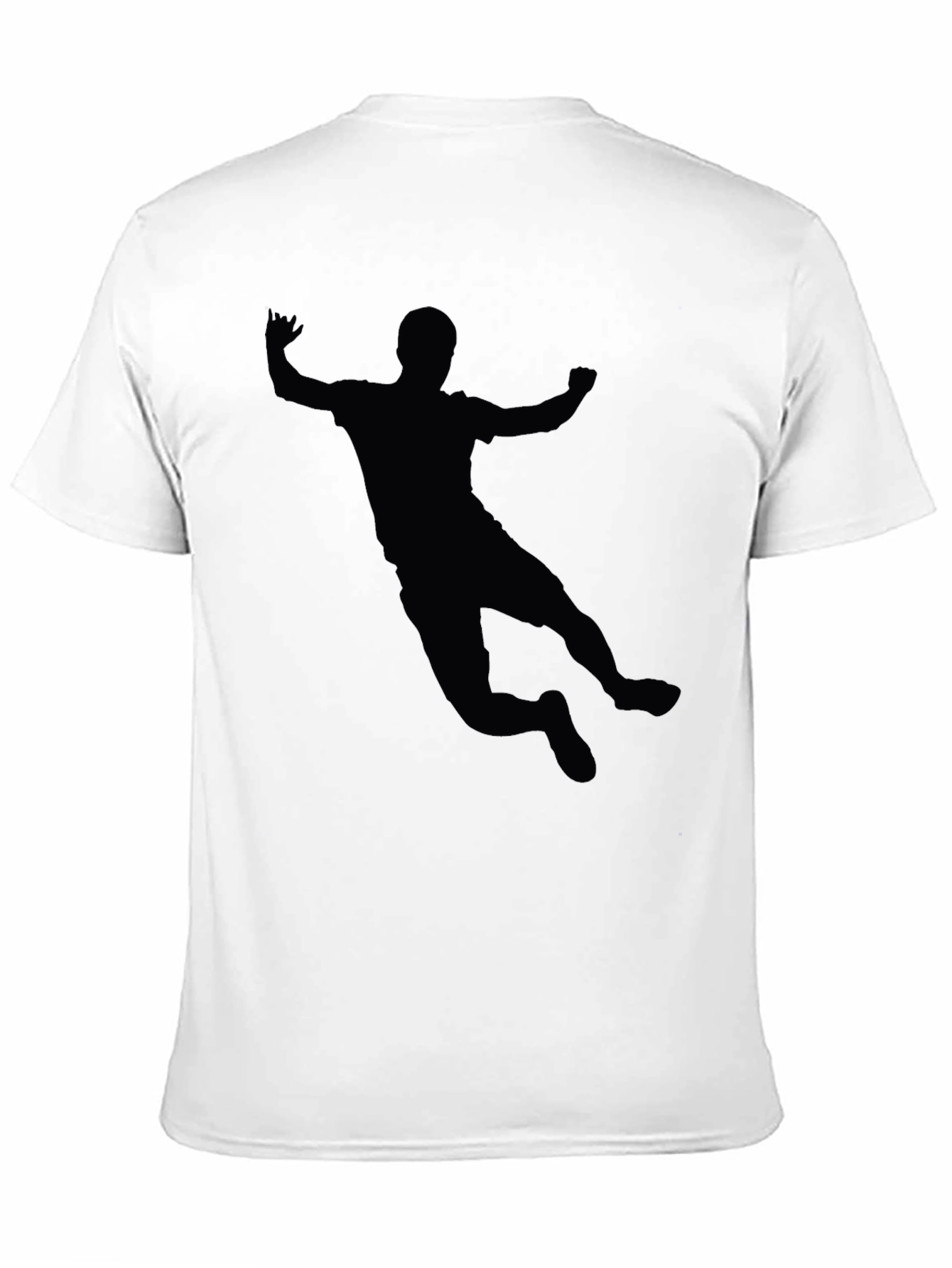 Handball Player Silhouette Black T-Shirt
