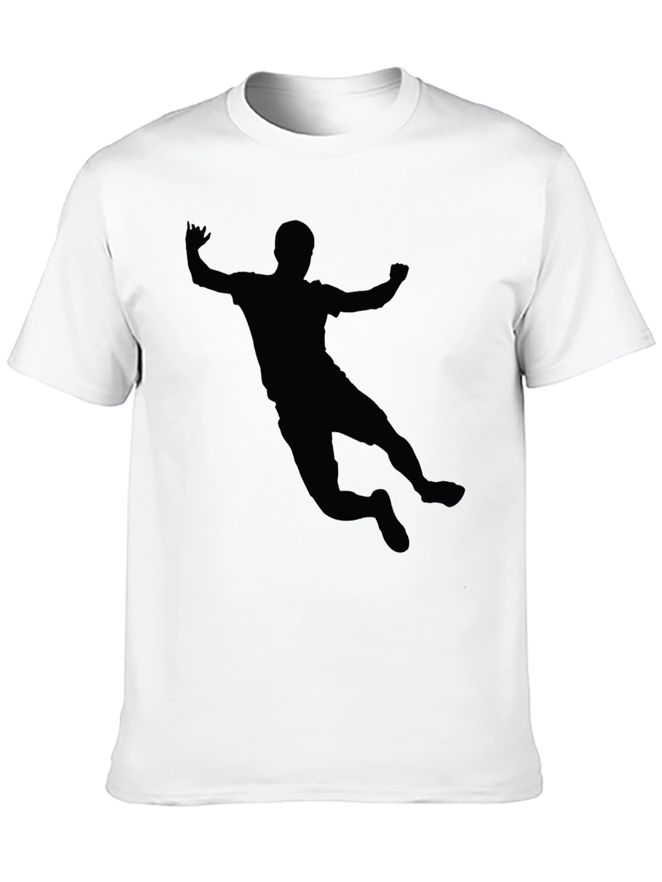 Handball Player Silhouette Black T-Shirt
