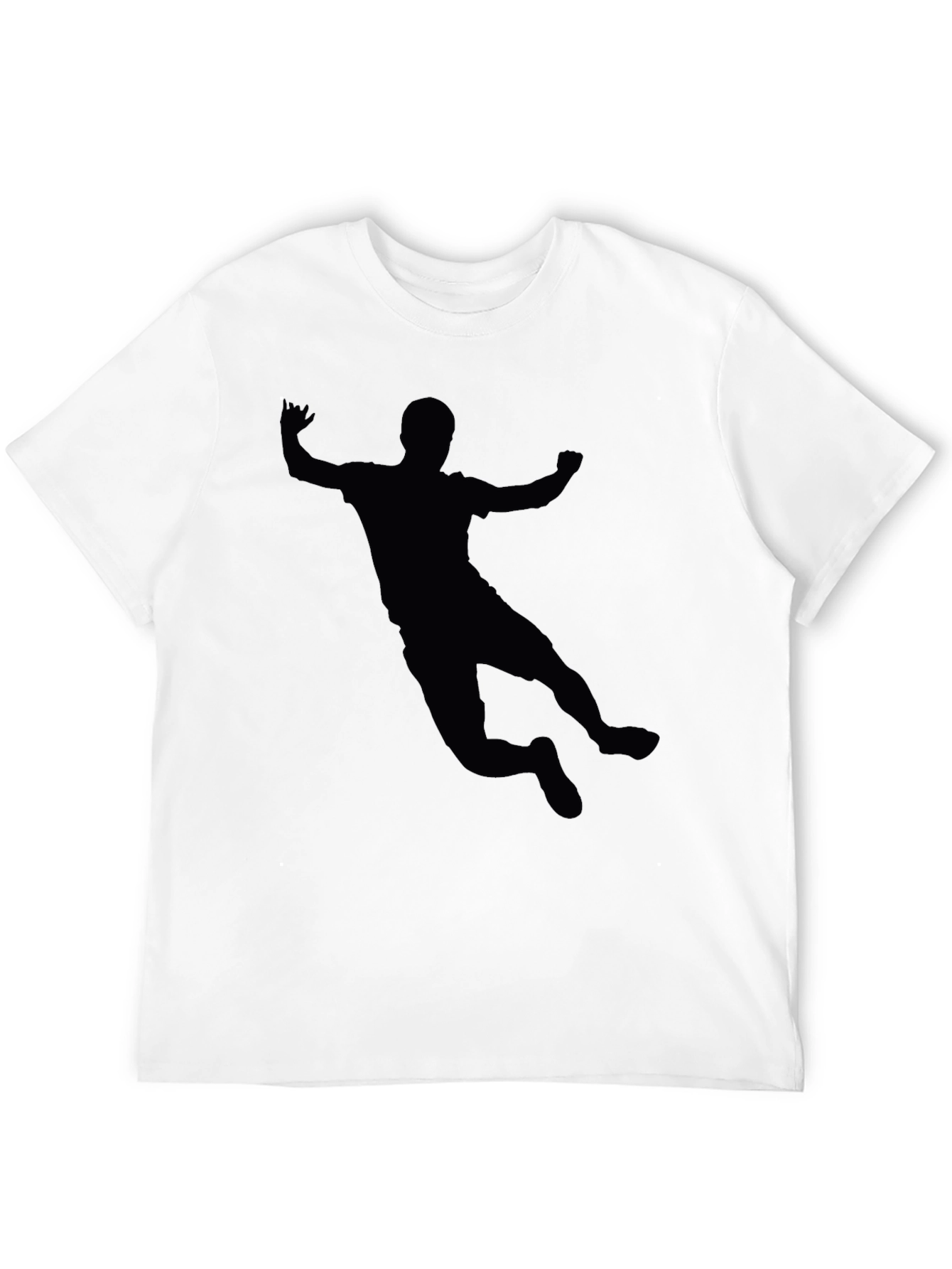 Handball Player Silhouette Black T-Shirt