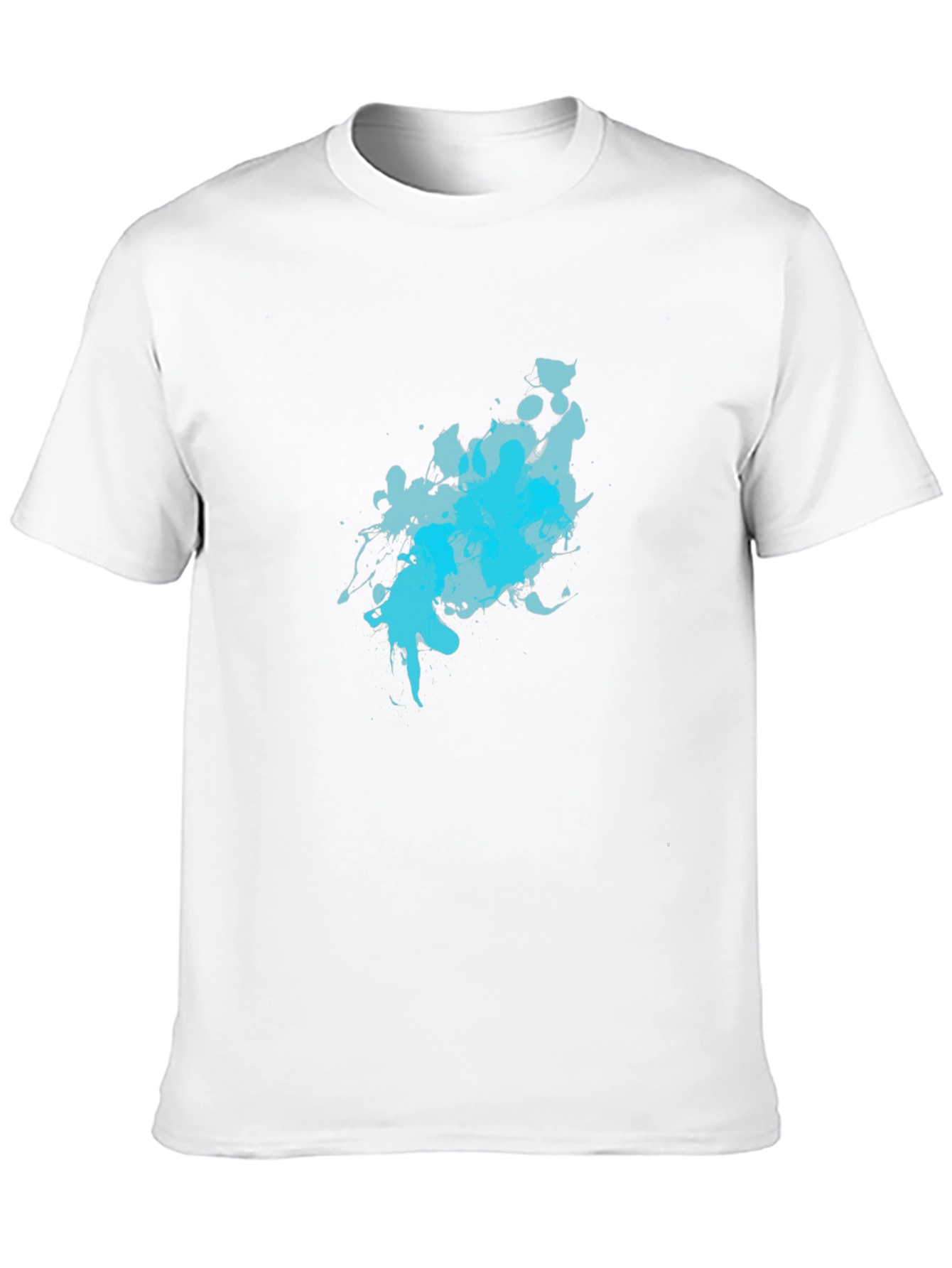 Abstract Blue Splash Black T-Shirt