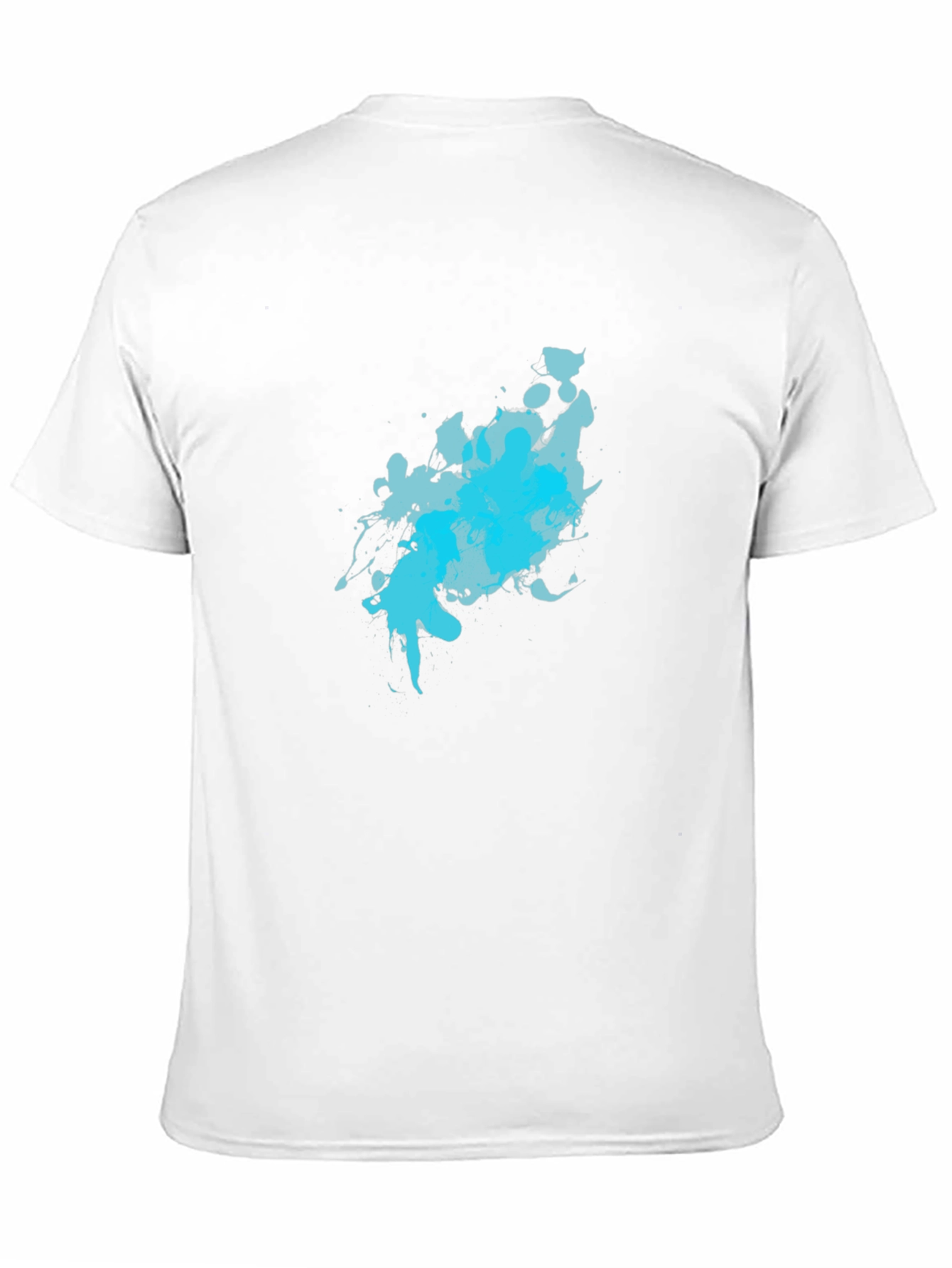 Abstract Blue Splash Black T-Shirt