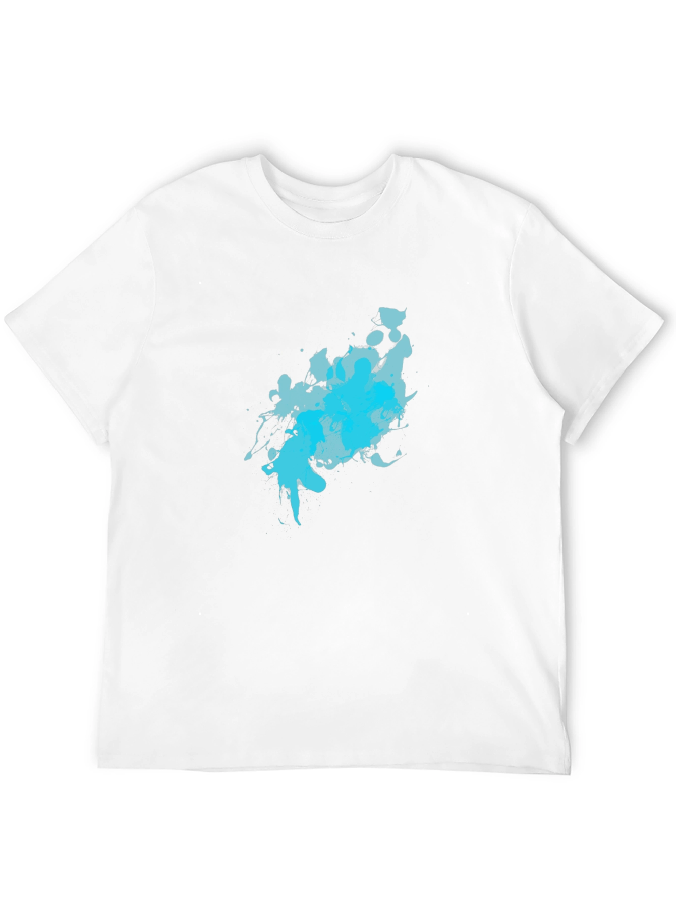 Abstract Blue Splash Black T-Shirt