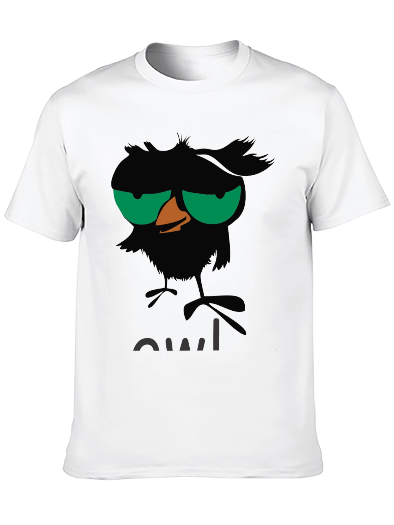 Grumpy Owl Graphic T-Shirt - Black Cotton Tee