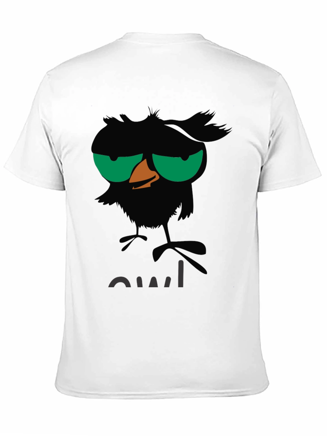 Grumpy Owl Graphic T-Shirt - Black Cotton Tee