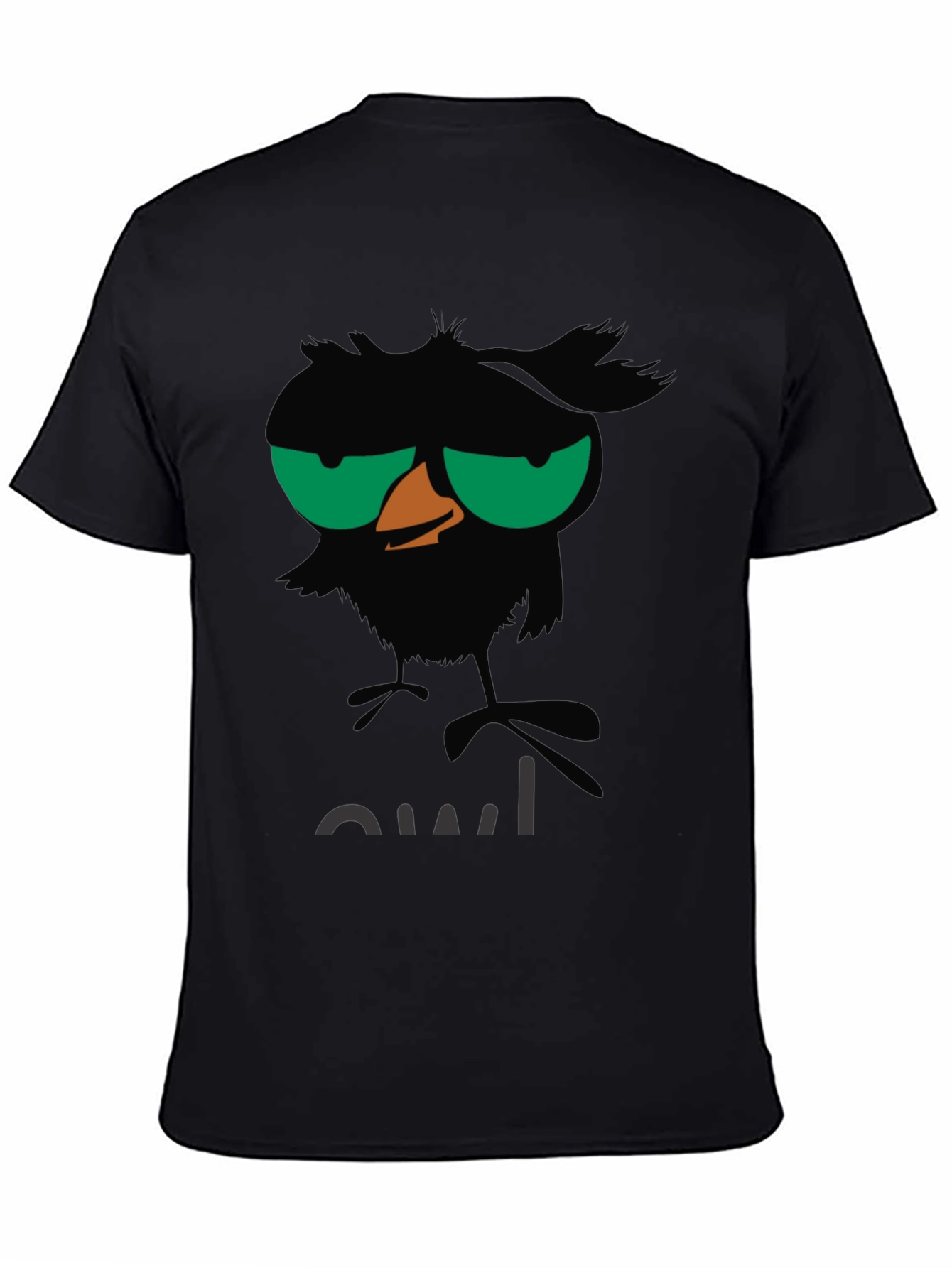 Grumpy Owl Graphic T-Shirt - Black Cotton Tee