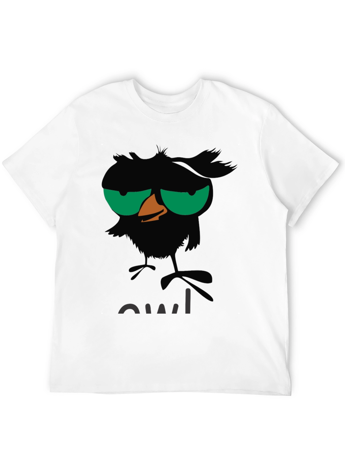 Grumpy Owl Graphic T-Shirt - Black Cotton Tee