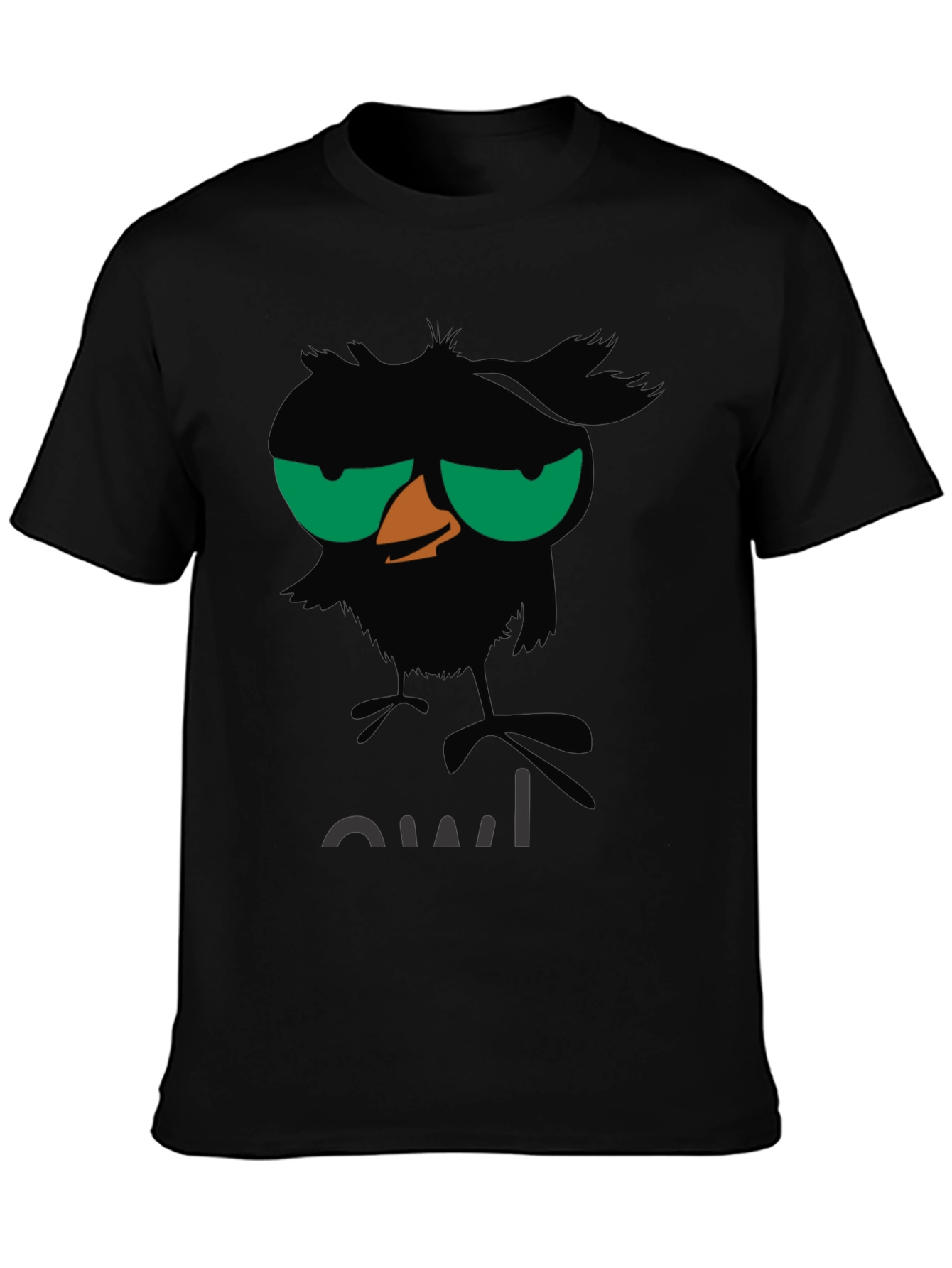 Grumpy Owl Graphic T-Shirt - Black Cotton Tee