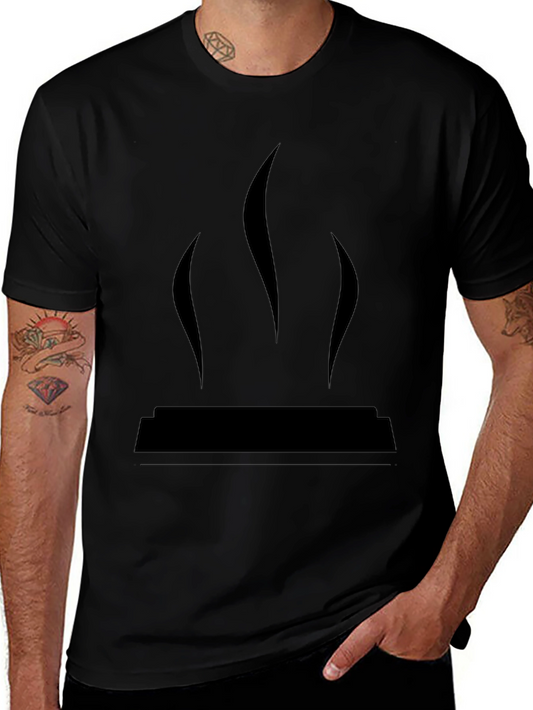 Mens Black T-Shirt with Grill Design
