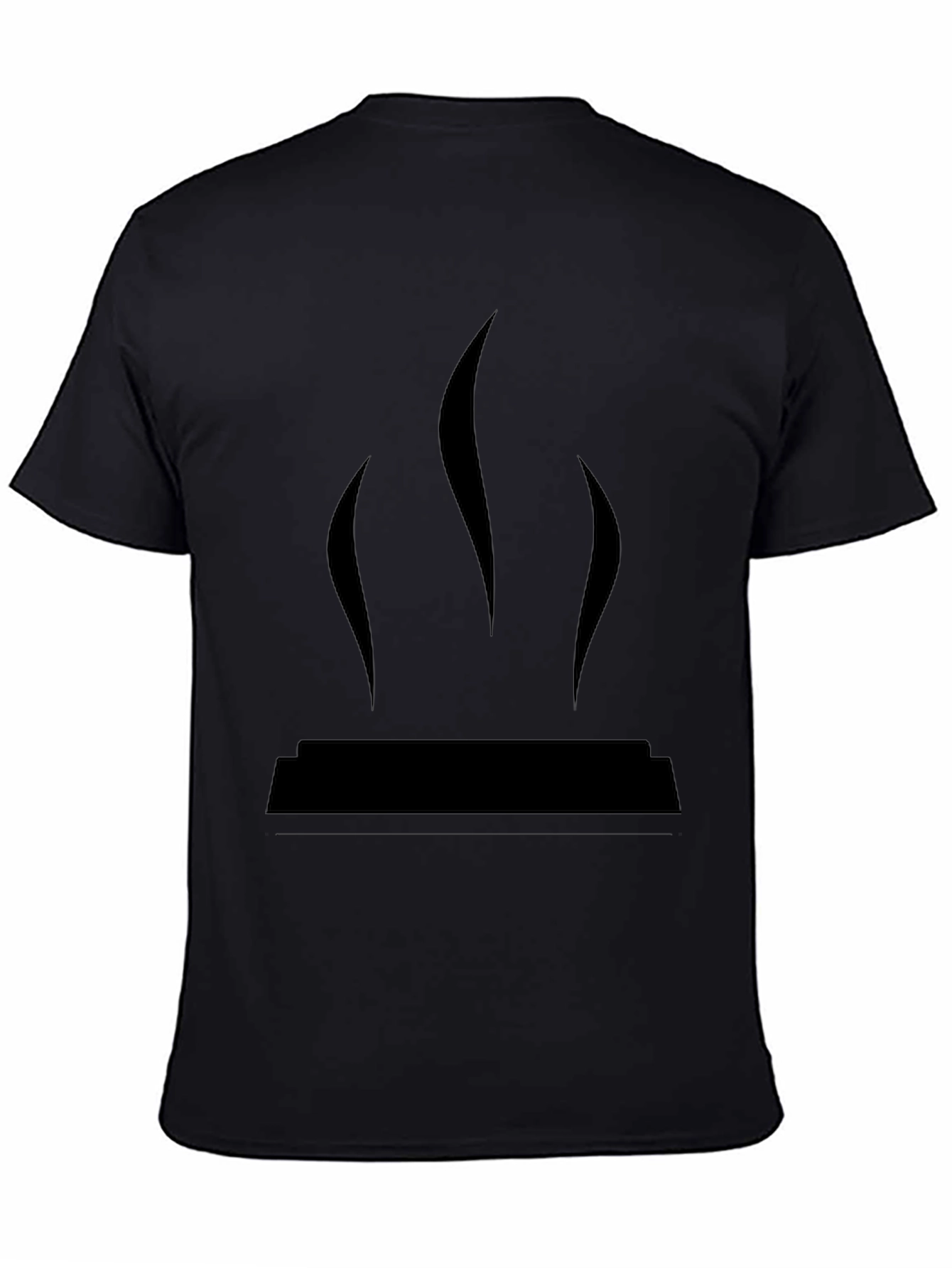 Mens Black T-Shirt with Grill Design