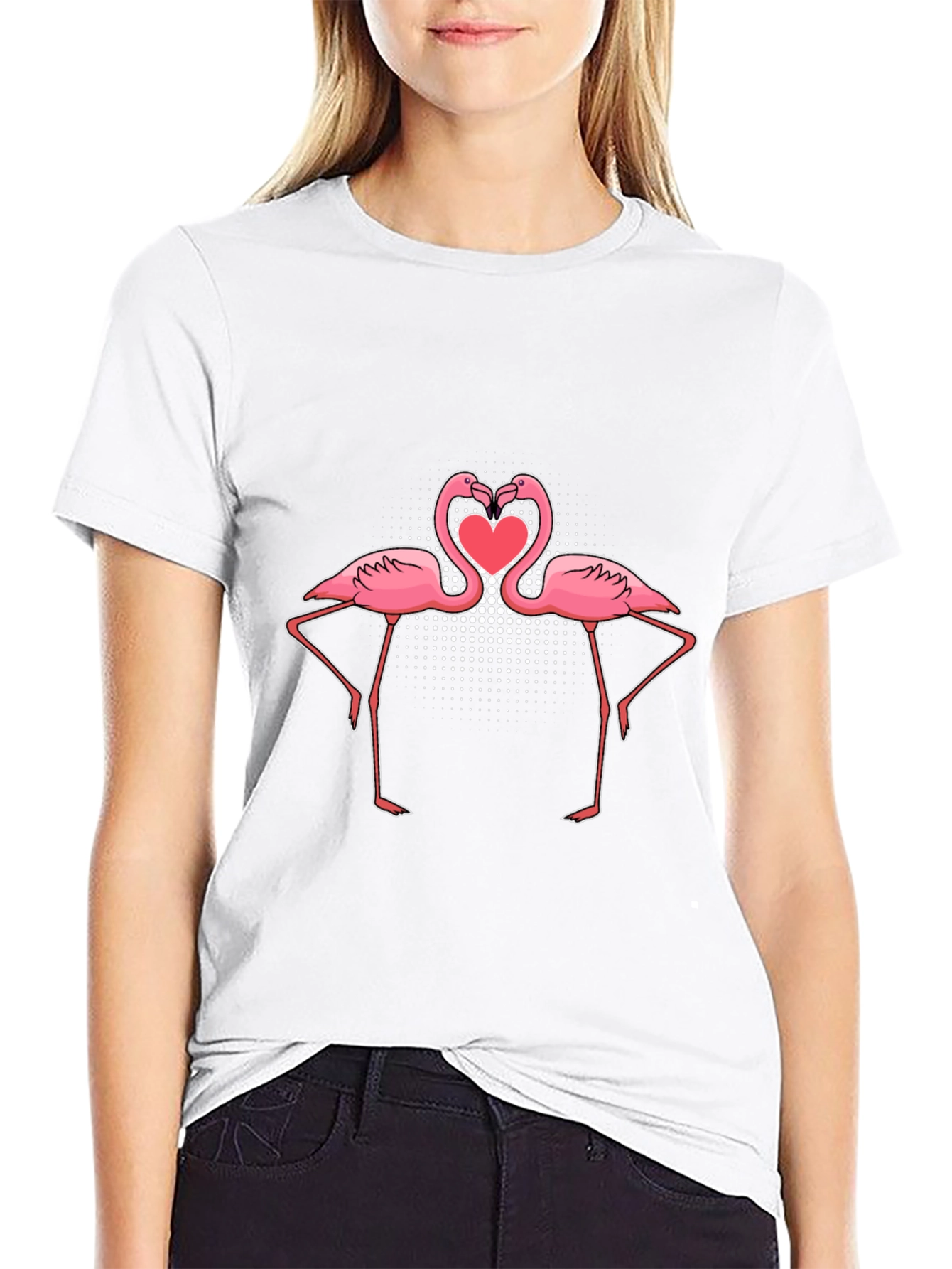 Flamingo Heart T-Shirt - Love Birds Tee