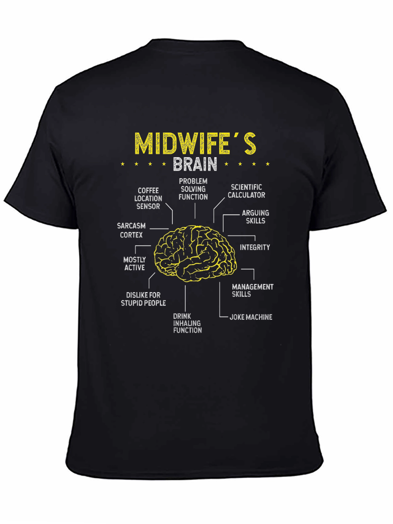 Midwifes Brain Anatomy T-Shirt - Humorous Gift