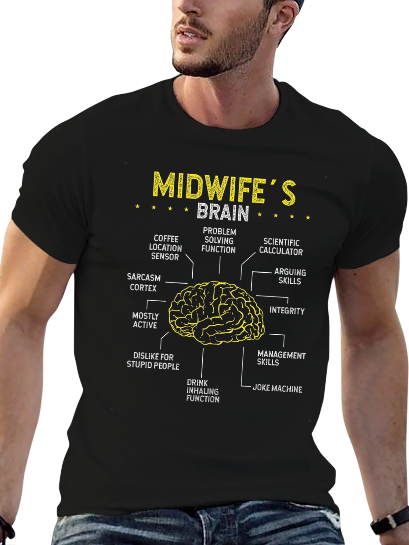 Midwifes Brain Anatomy T-Shirt - Humorous Gift