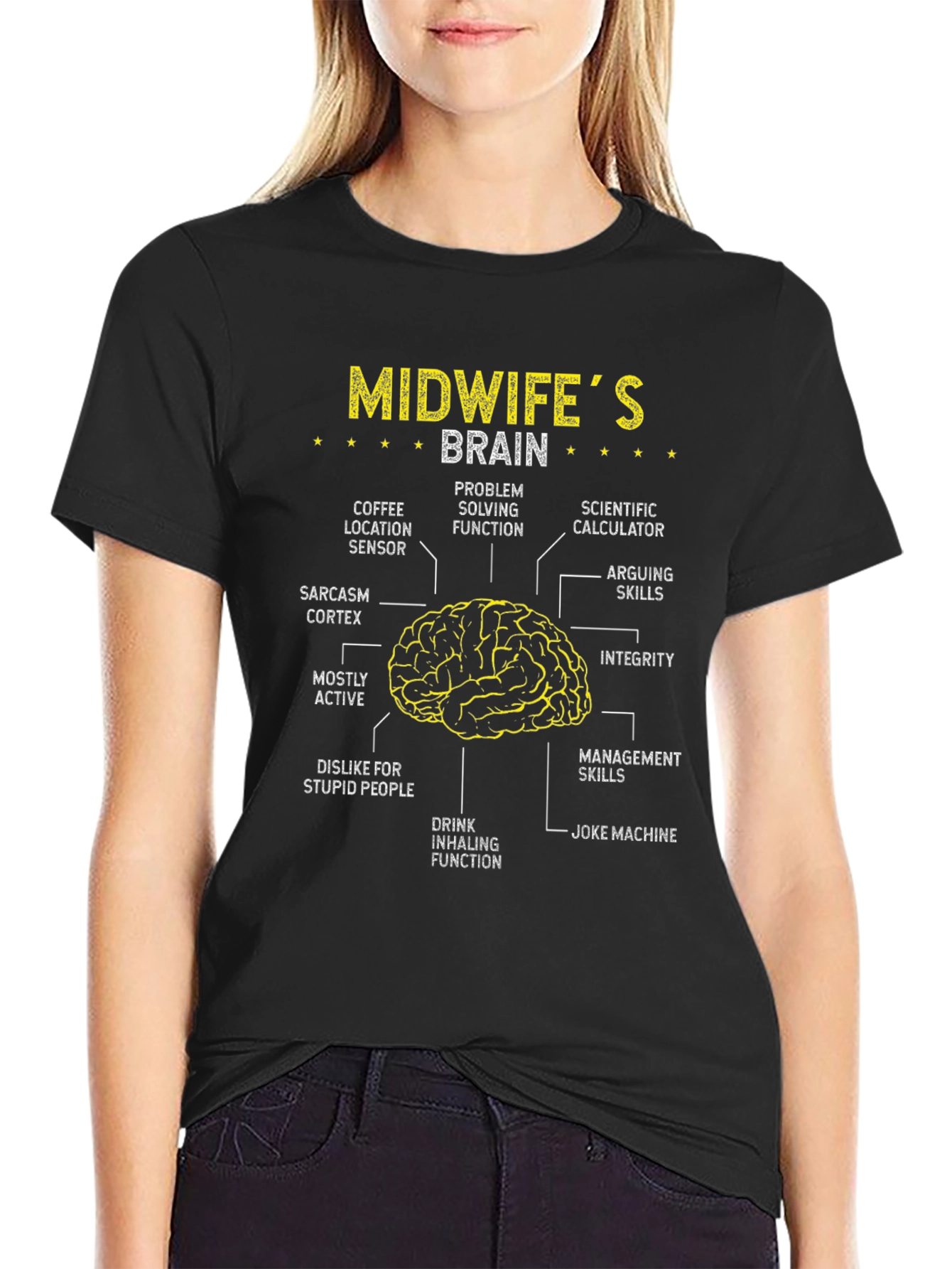 Midwifes Brain Anatomy T-Shirt - Humorous Gift
