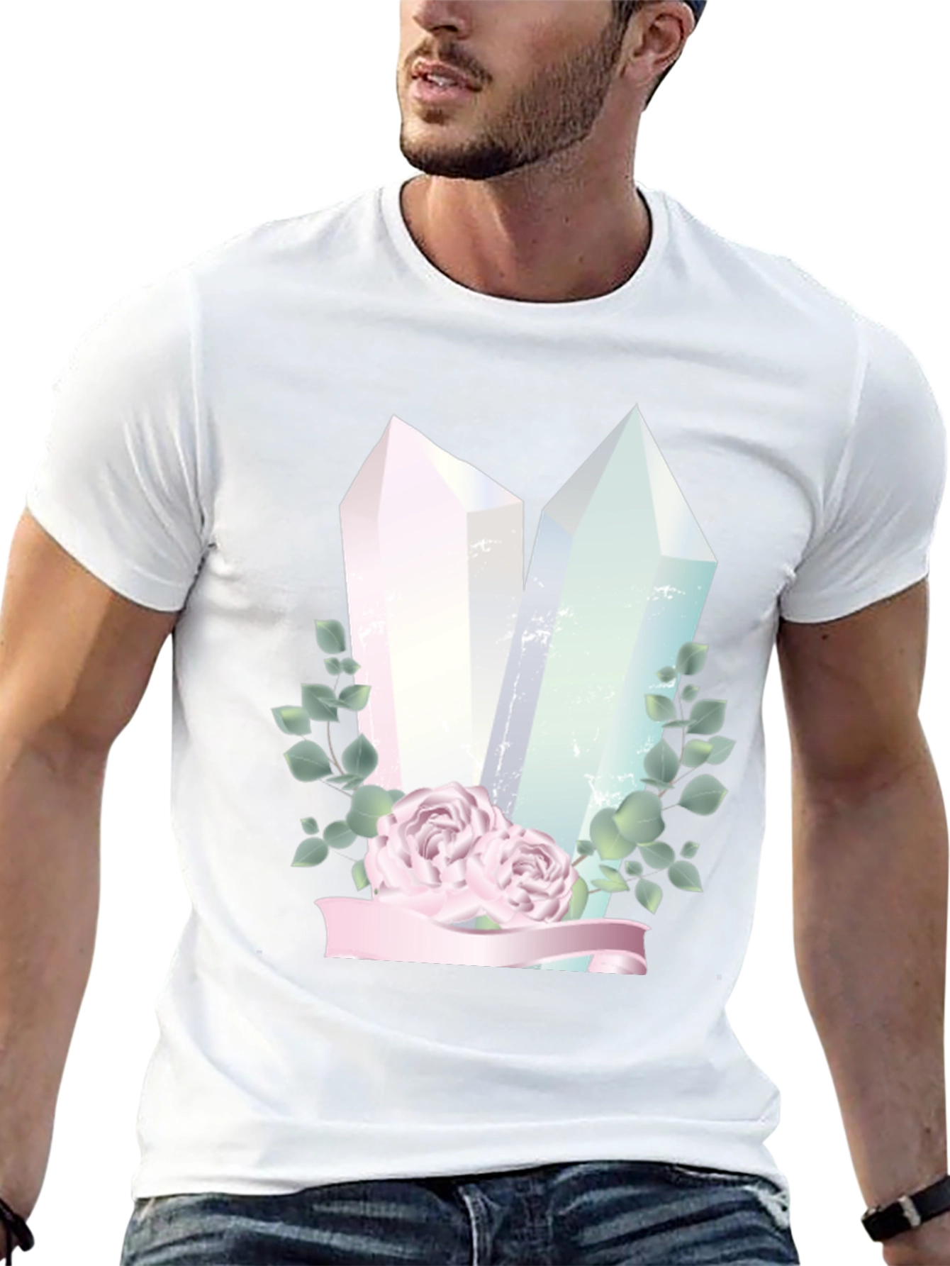Crystal & Roses Graphic Black T-Shirt