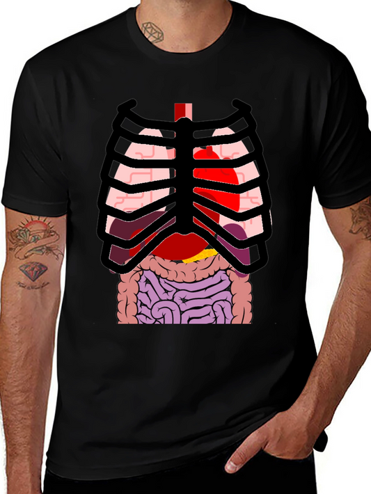 Anatomy Rib Cage Print Black T-Shirt