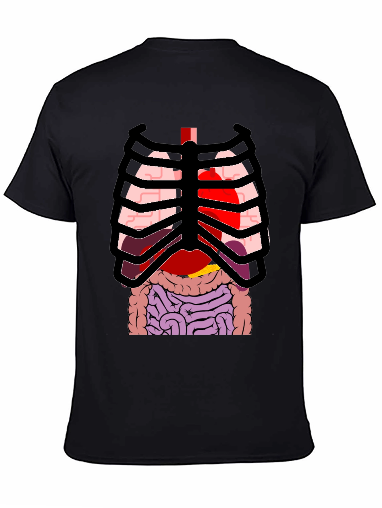 Anatomy Rib Cage Print Black T-Shirt