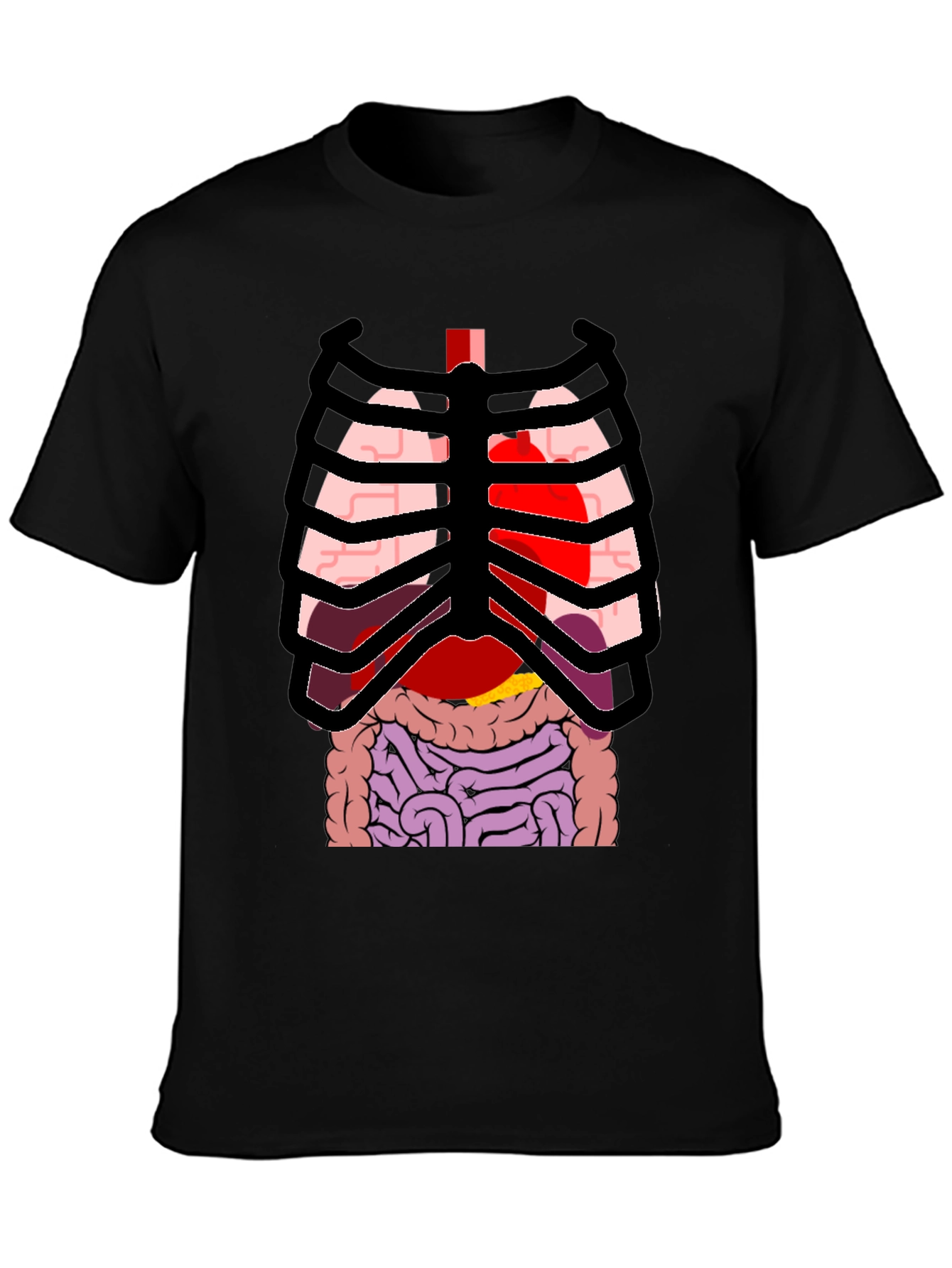 Anatomy Rib Cage Print Black T-Shirt