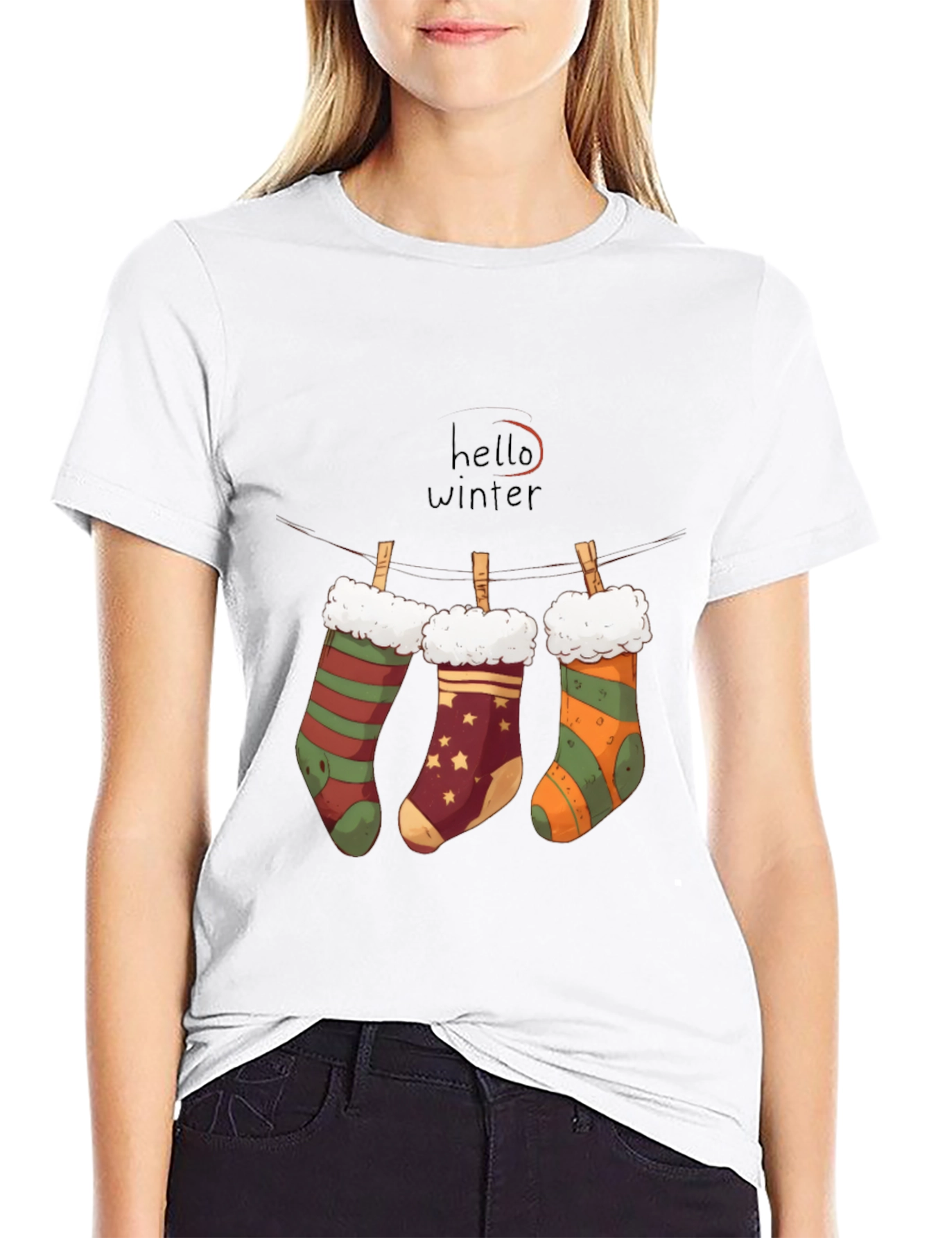 Winter Socks T-Shirt: Hello Winter