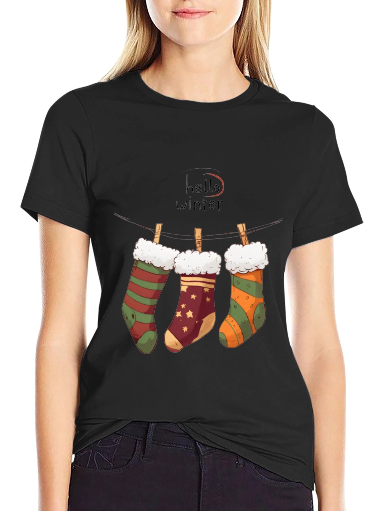Winter Socks T-Shirt: Hello Winter