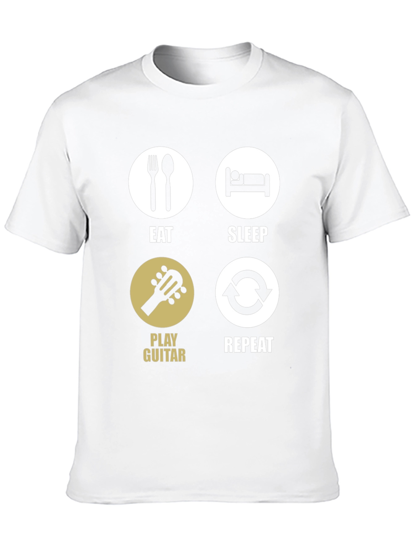 Eat Sleep Play Guitar Repeat Black T-Shirt