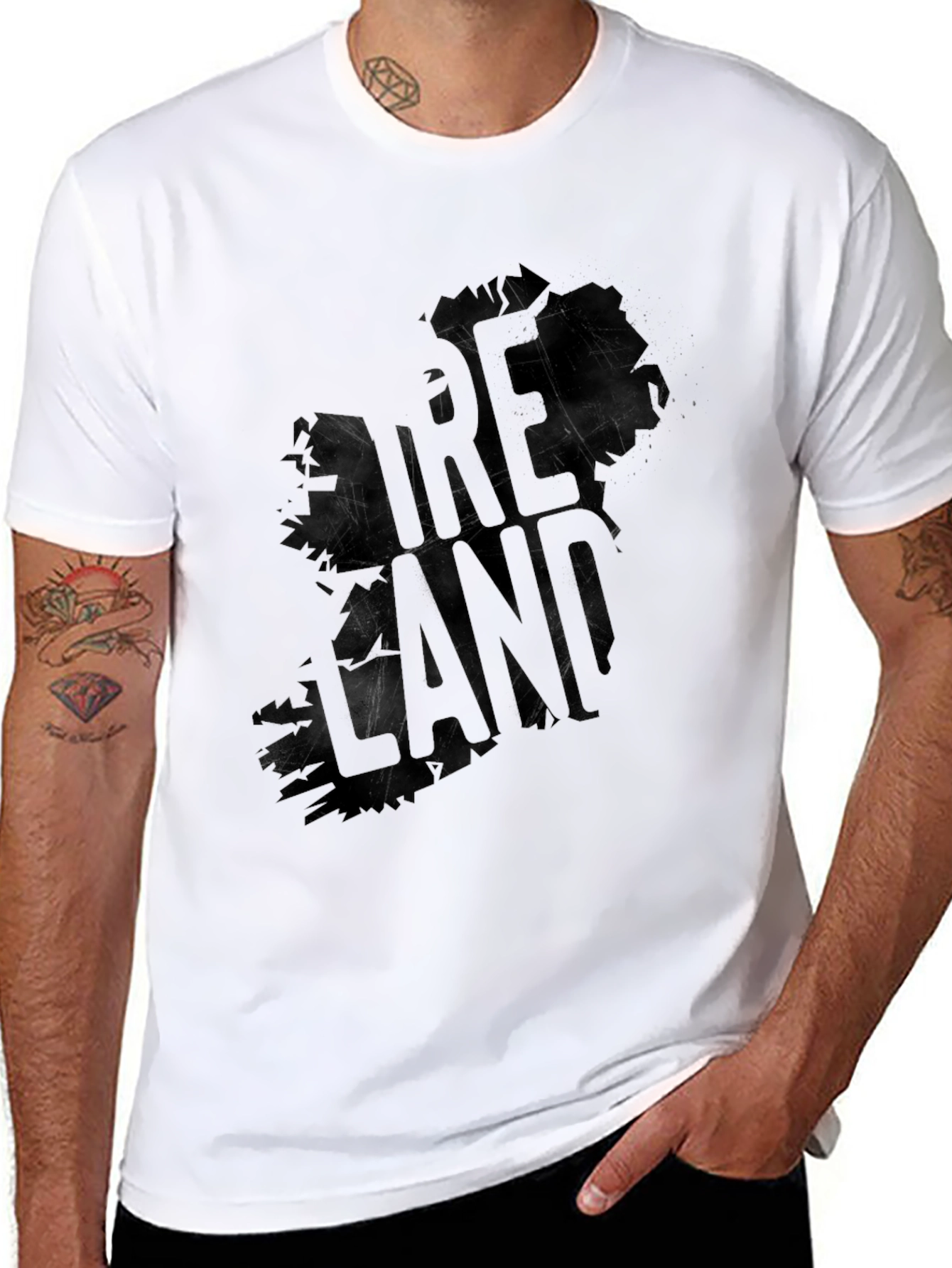 Ireland Map Graphic Black T-Shirt