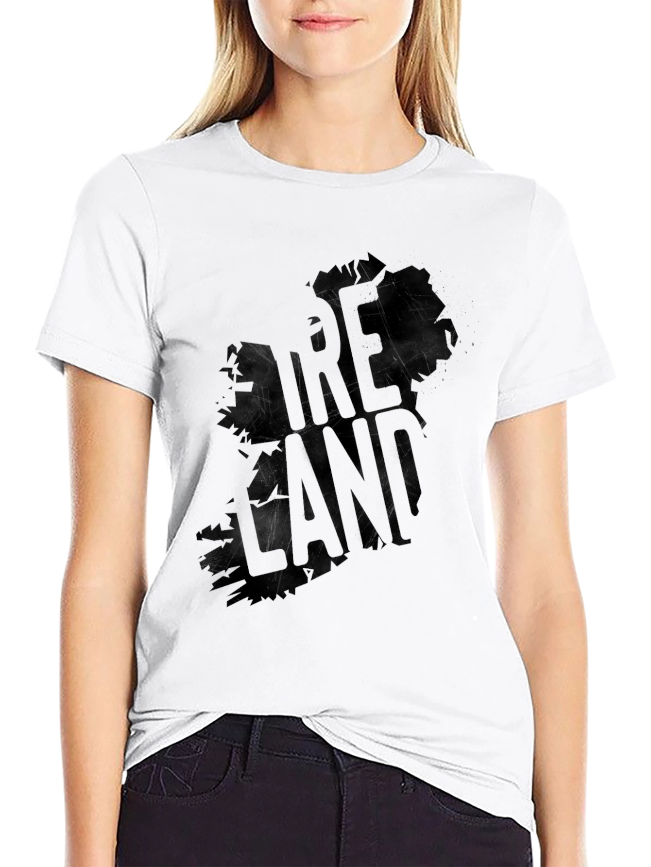 Ireland Map Graphic Black T-Shirt
