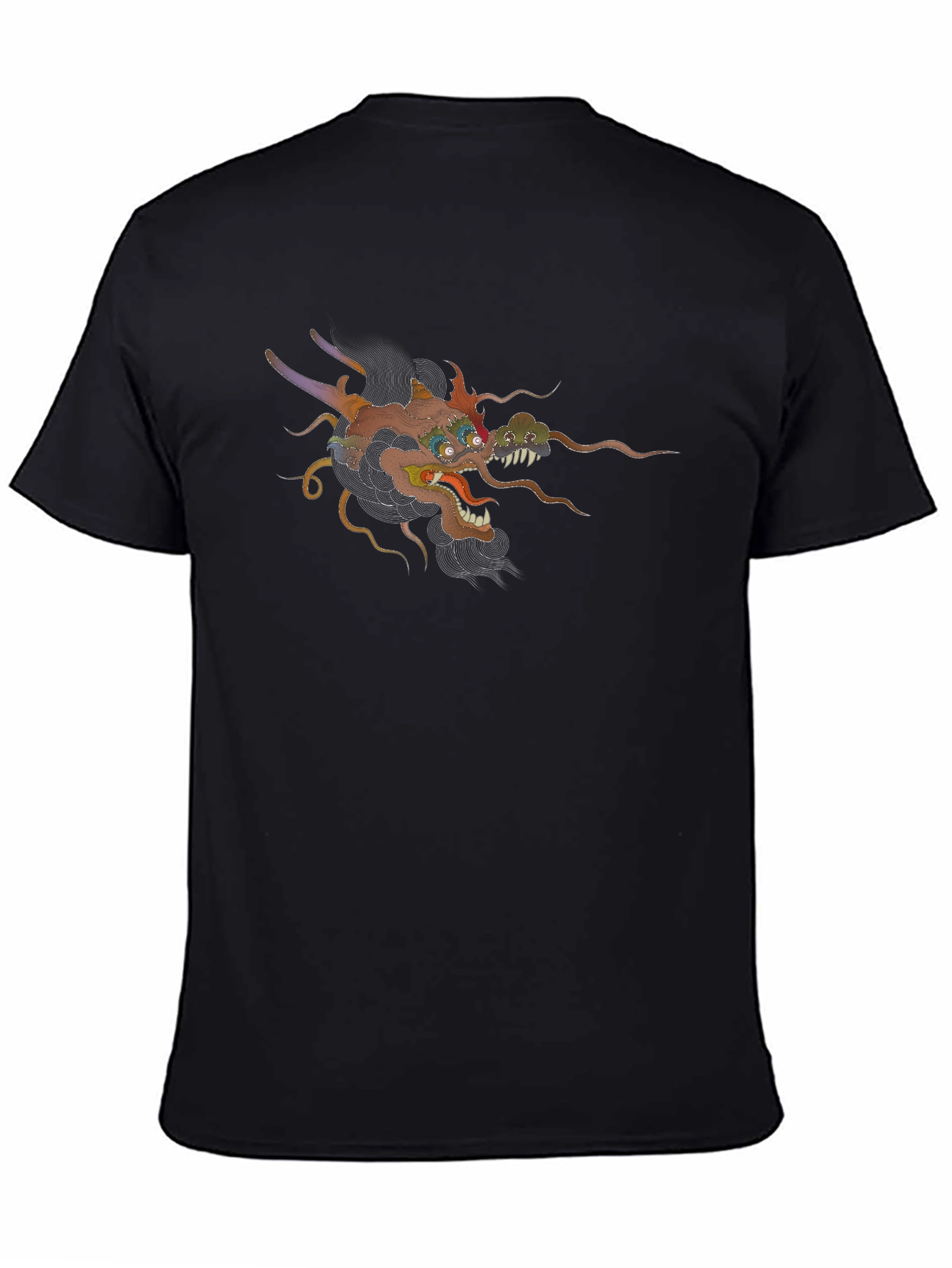Dragon Graphic Tee - Black Cotton T-Shirt