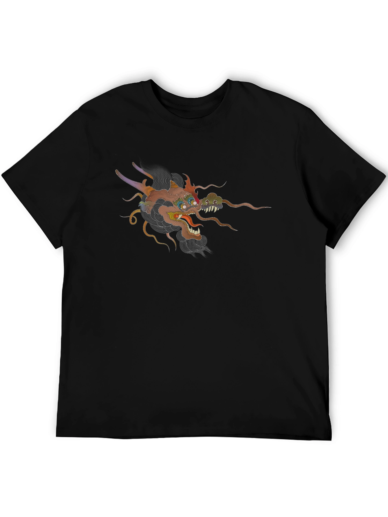 Dragon Graphic Tee - Black Cotton T-Shirt