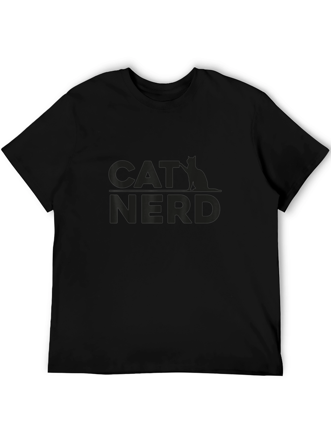 Cat Nerd T-Shirt - Black Tee