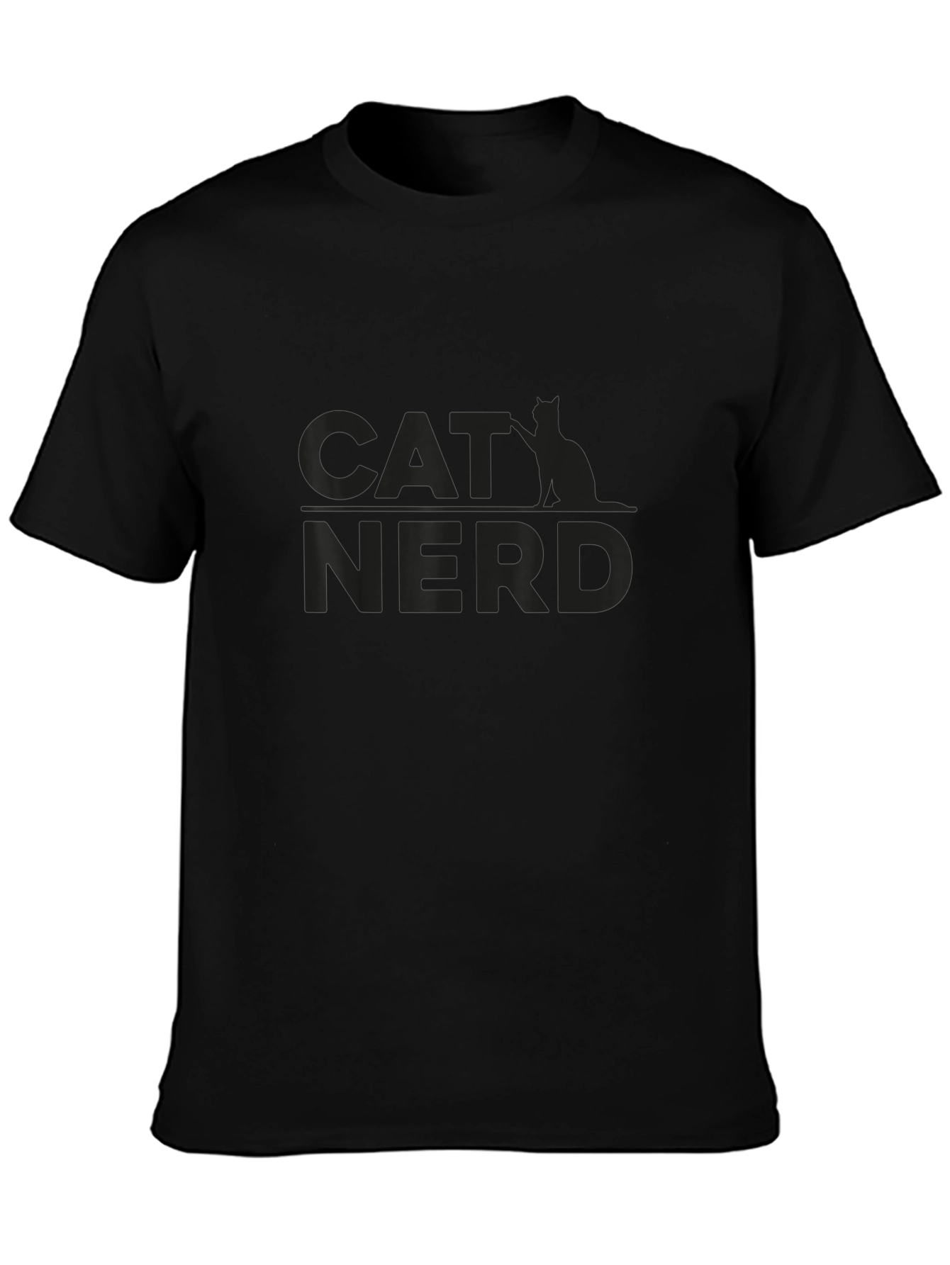 Cat Nerd T-Shirt - Black Tee