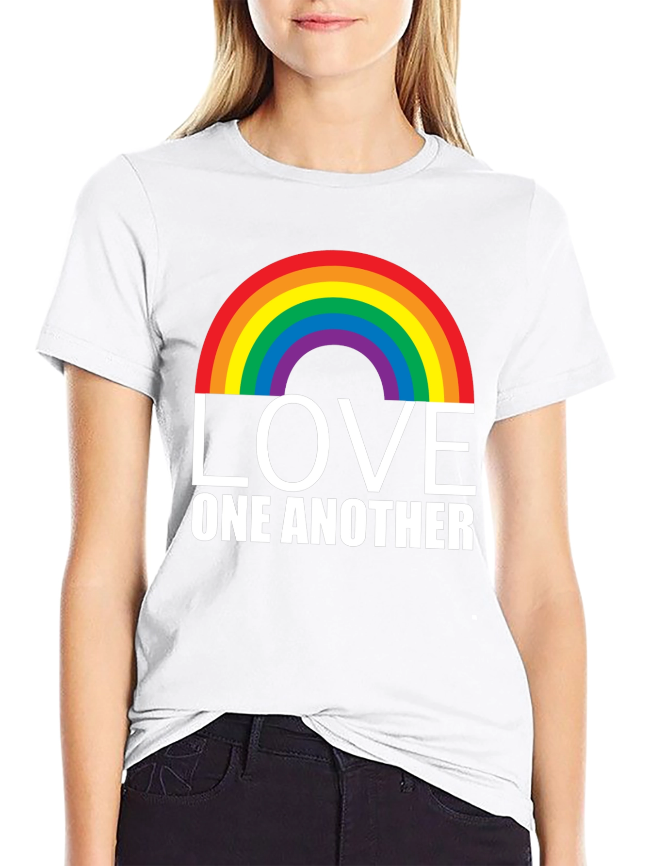 Love One Another Rainbow Graphic Tee