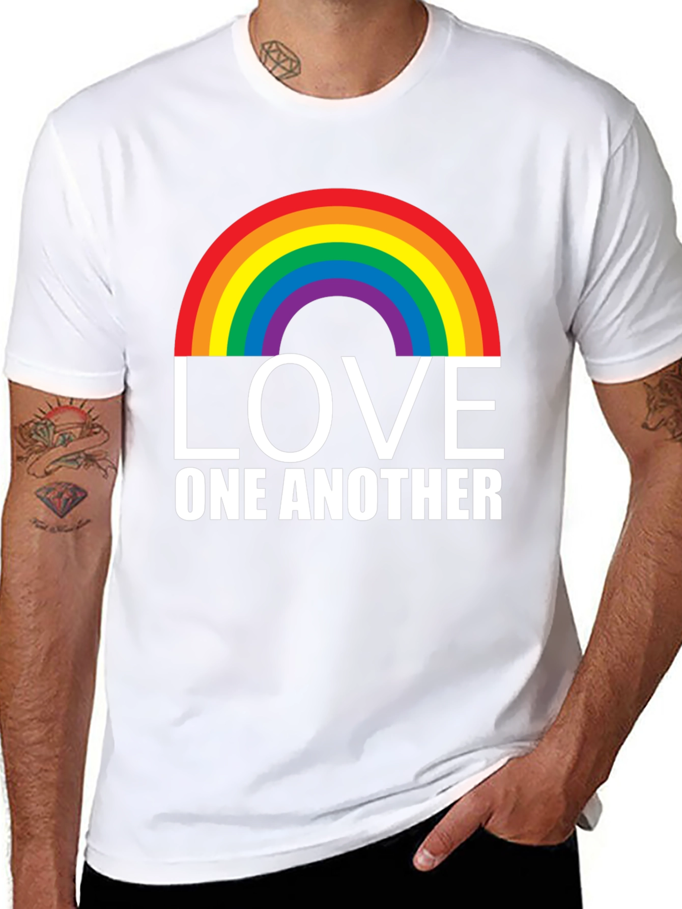 Love One Another Rainbow Graphic Tee