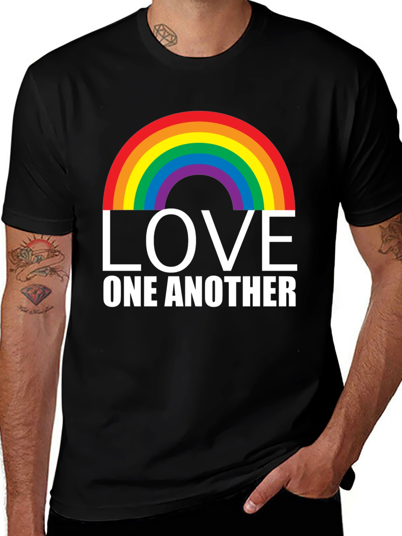 Love One Another Rainbow Graphic Tee
