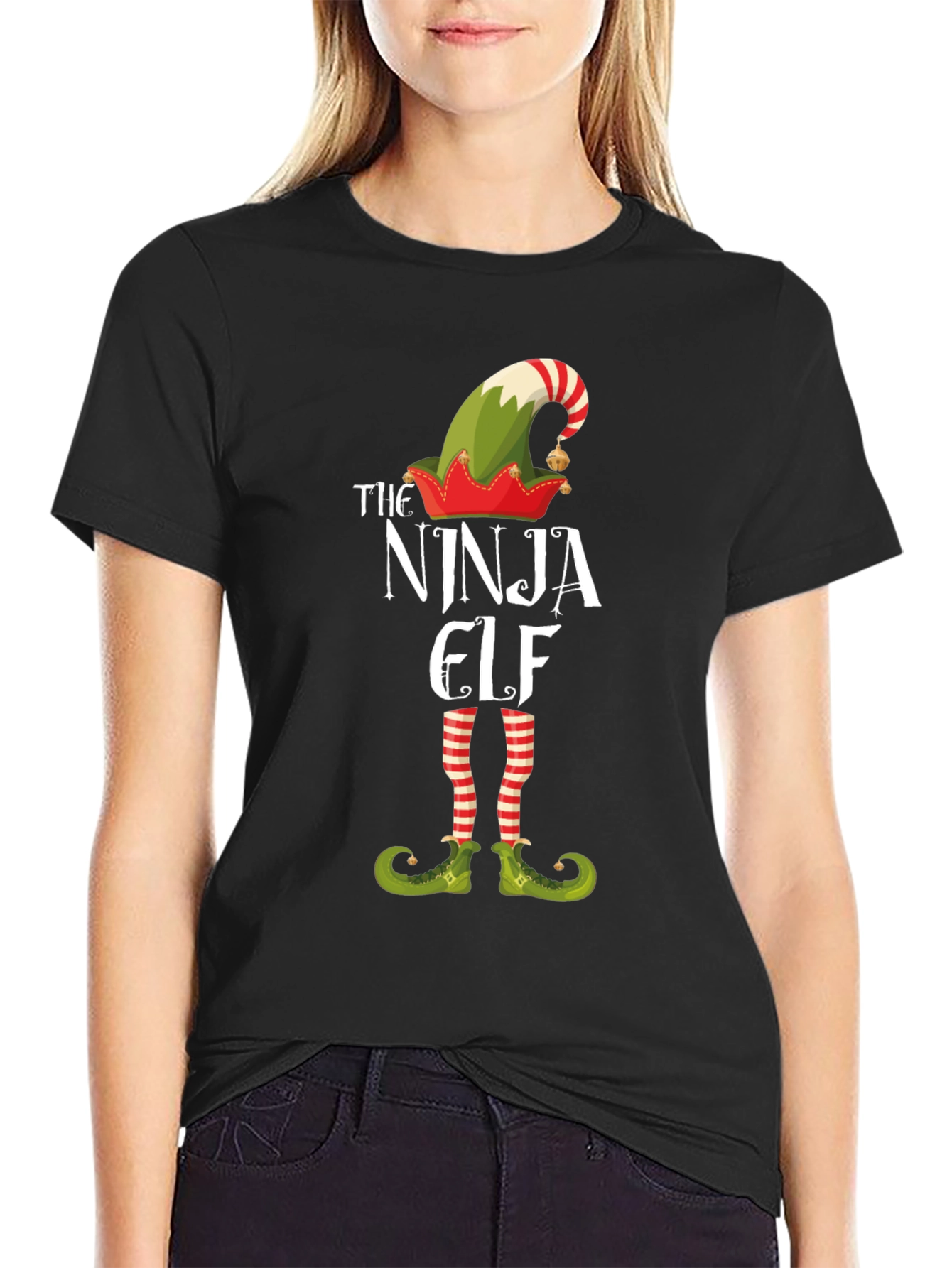 Ninja Elf Graphic T-Shirt - Holiday Fun