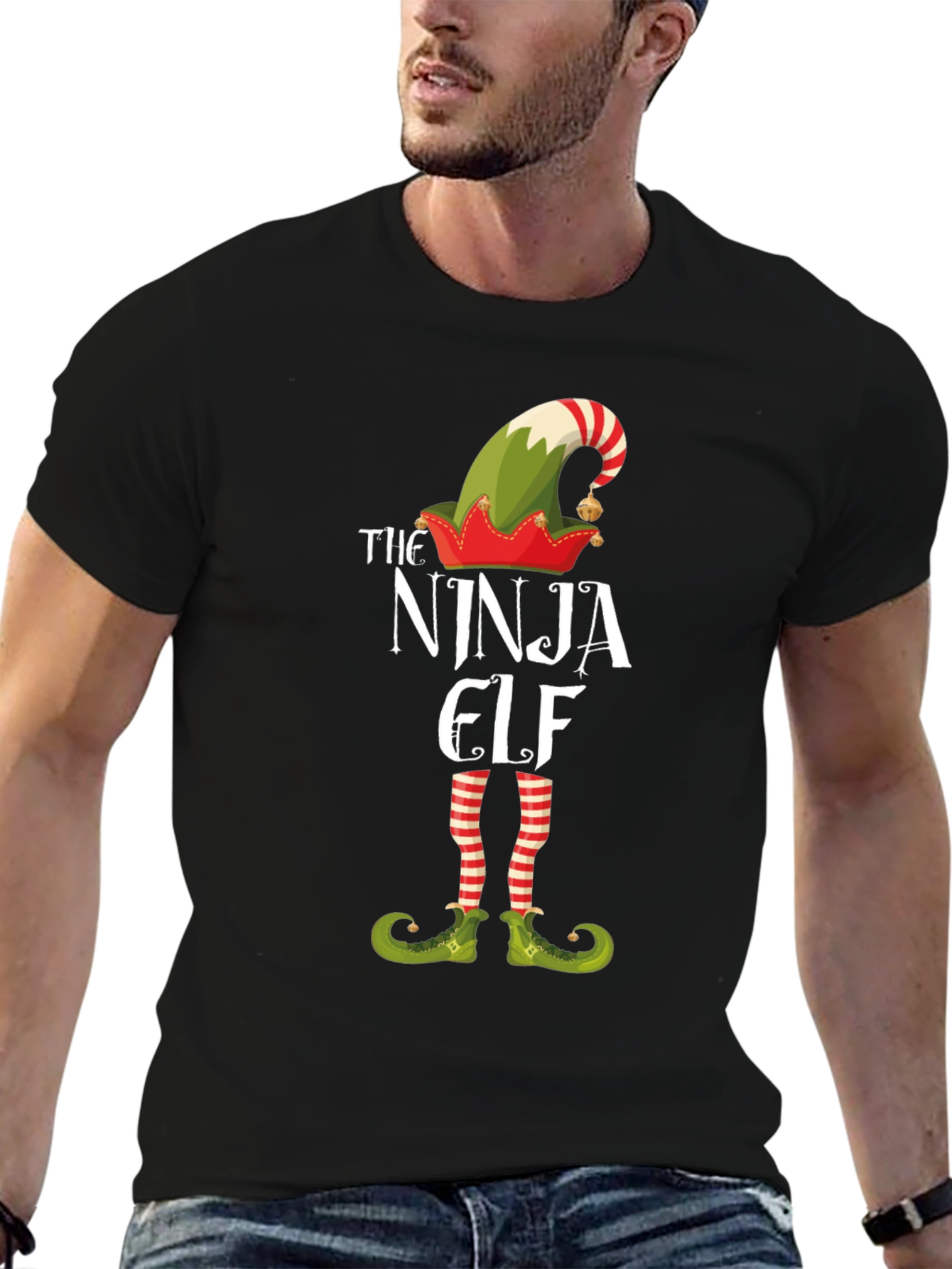 Ninja Elf Graphic T-Shirt - Holiday Fun
