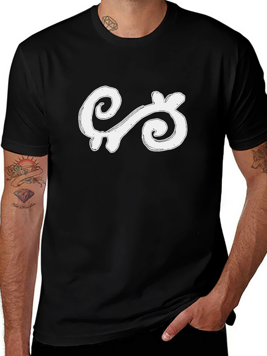 Black T-shirt with White Adinkra Symbol