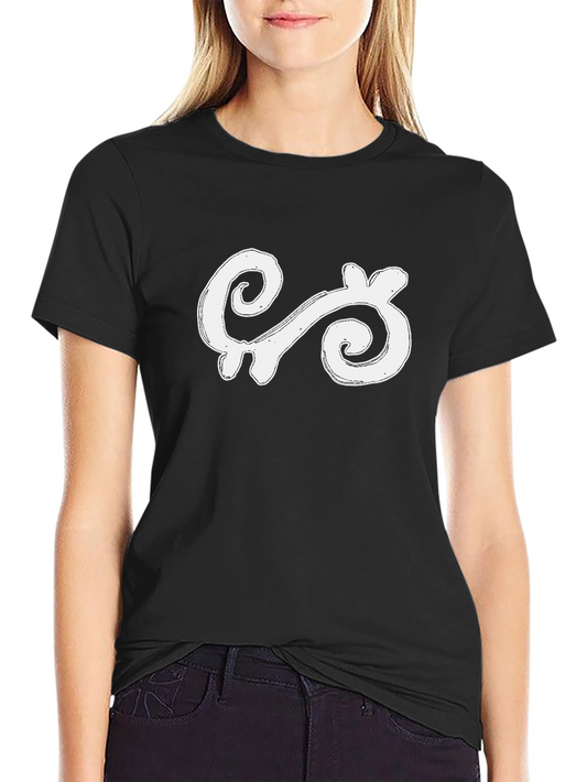 Black T-shirt with White Adinkra Symbol