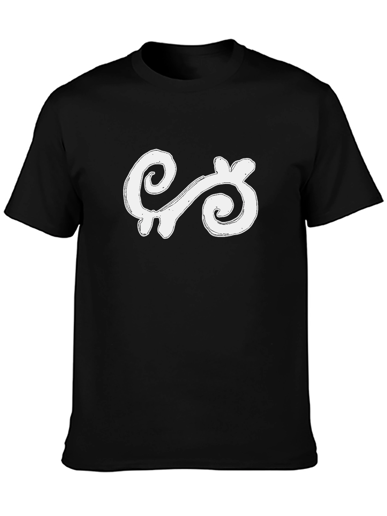 Black T-shirt with White Adinkra Symbol