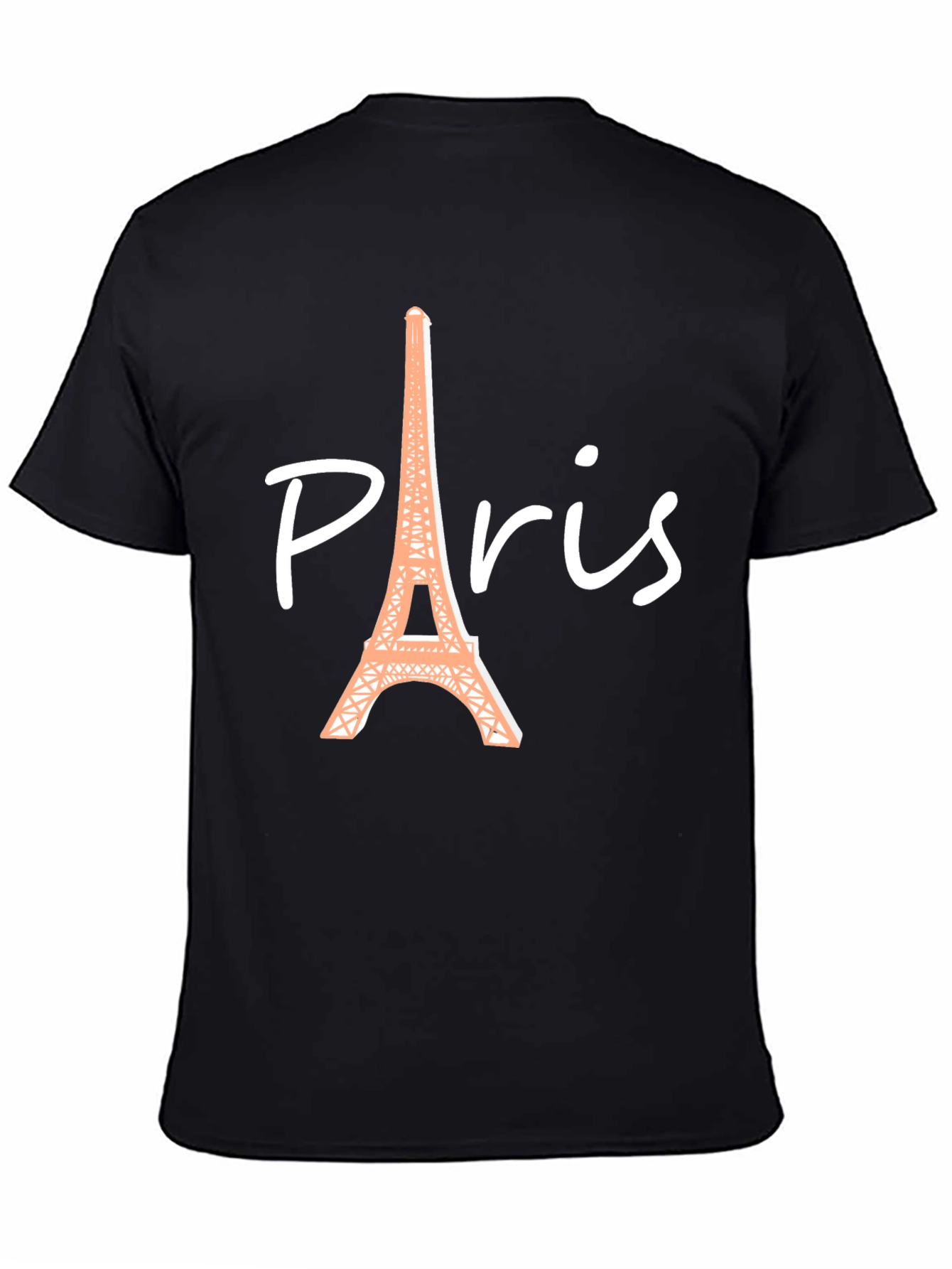 Paris Eiffel Tower Graphic Tee - Black Cotton T-Shirt