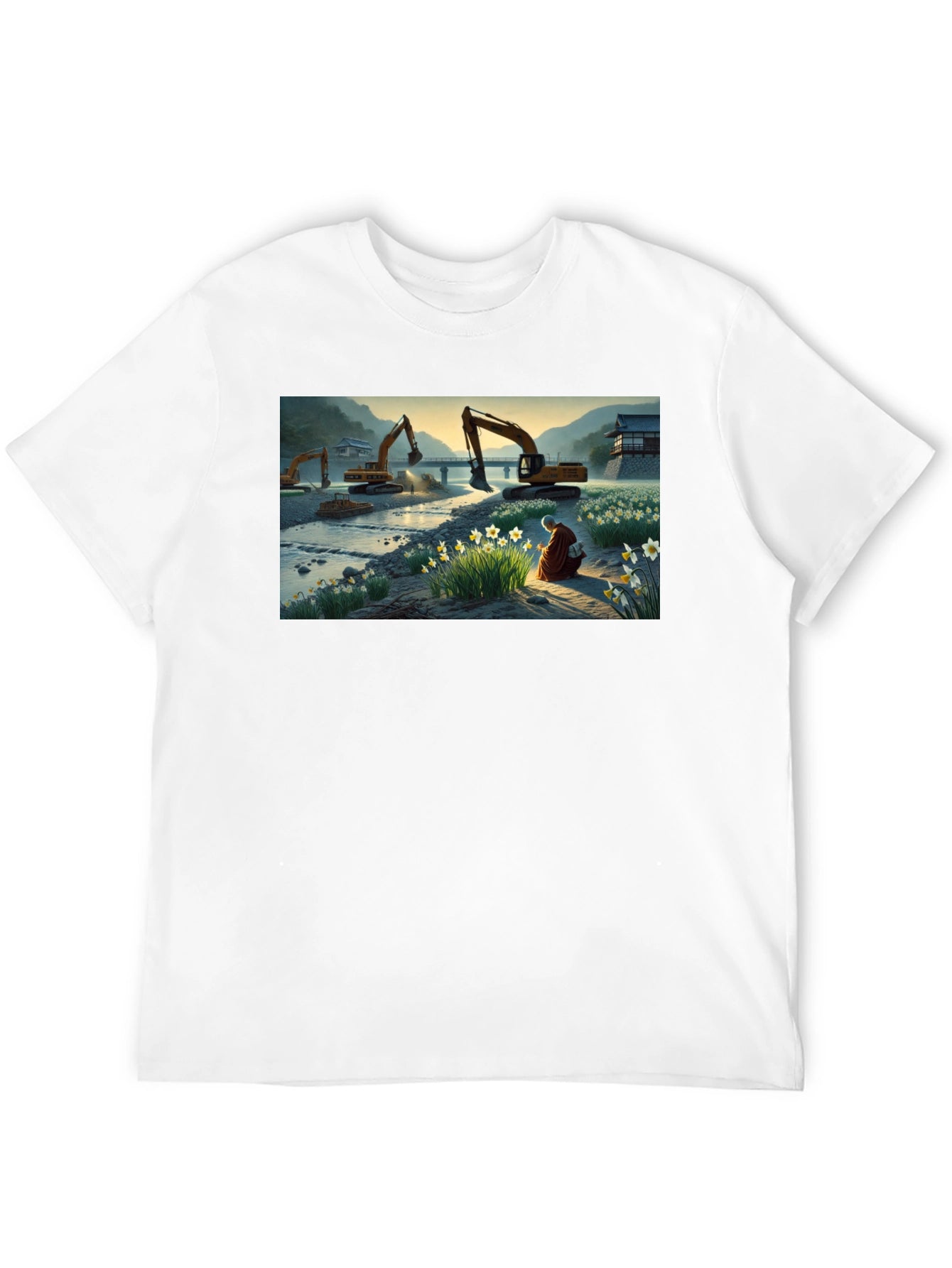 Excavator Landscape Graphic Tee